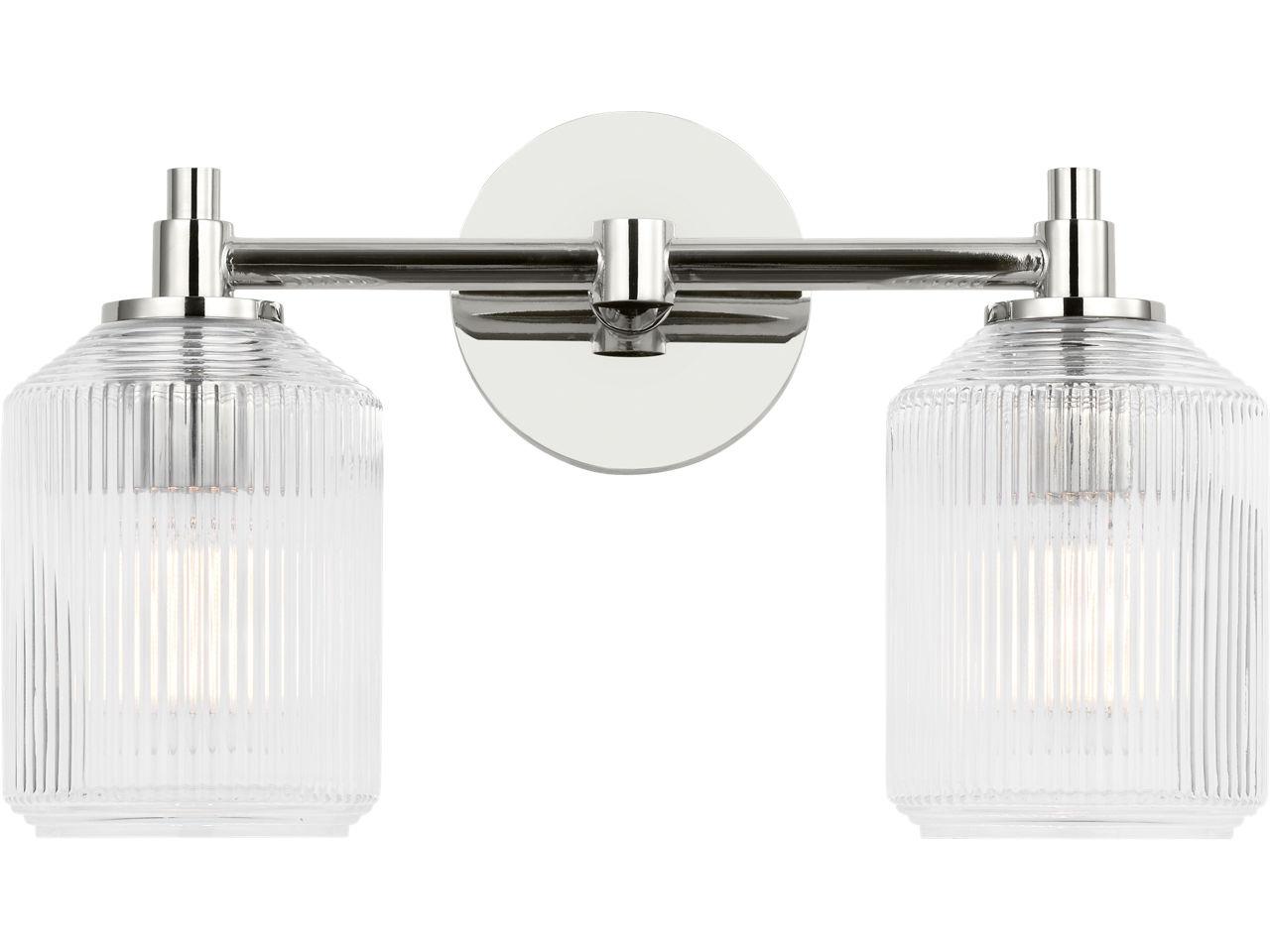 Visual Comfort Studio Barstow 2-Light Polished Nickel Vanity Light
