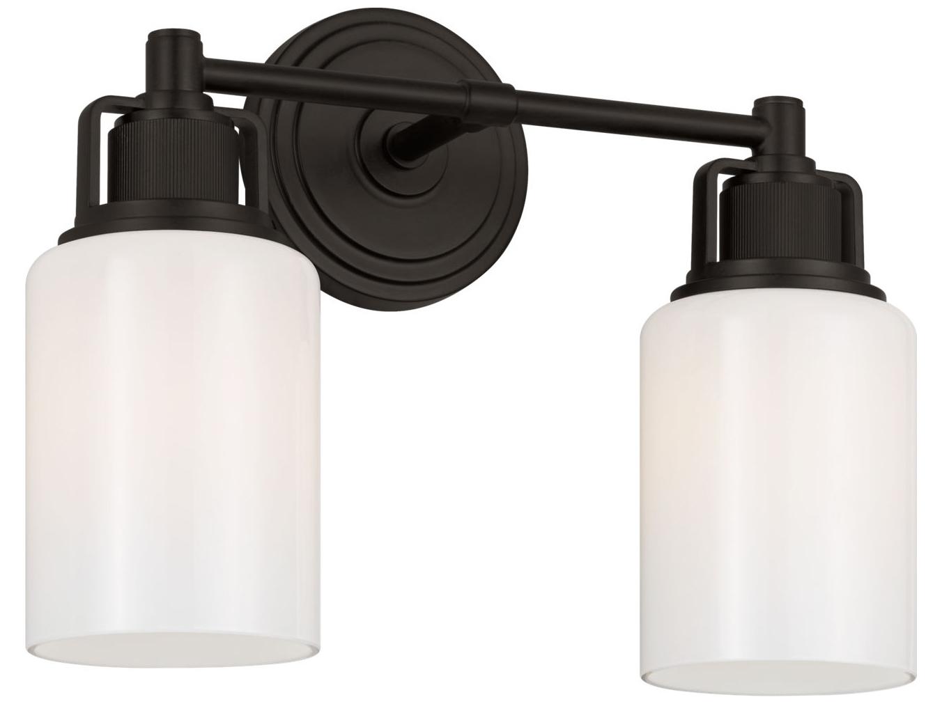 Visual Comfort Studio Ashford 2-Light Aged Iron Black Vanity Light