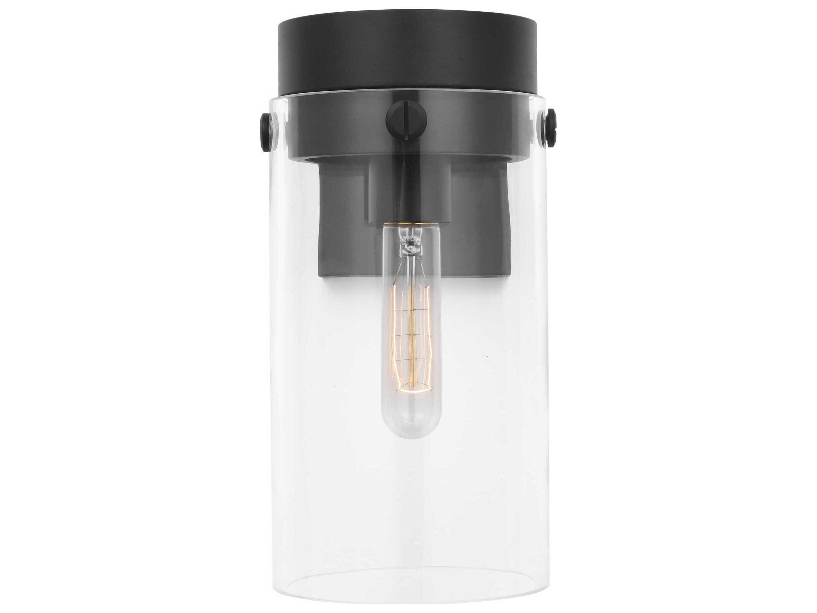 Visual Comfort Studio Garrett 1-Light Aged Iron Black Wall Sconce