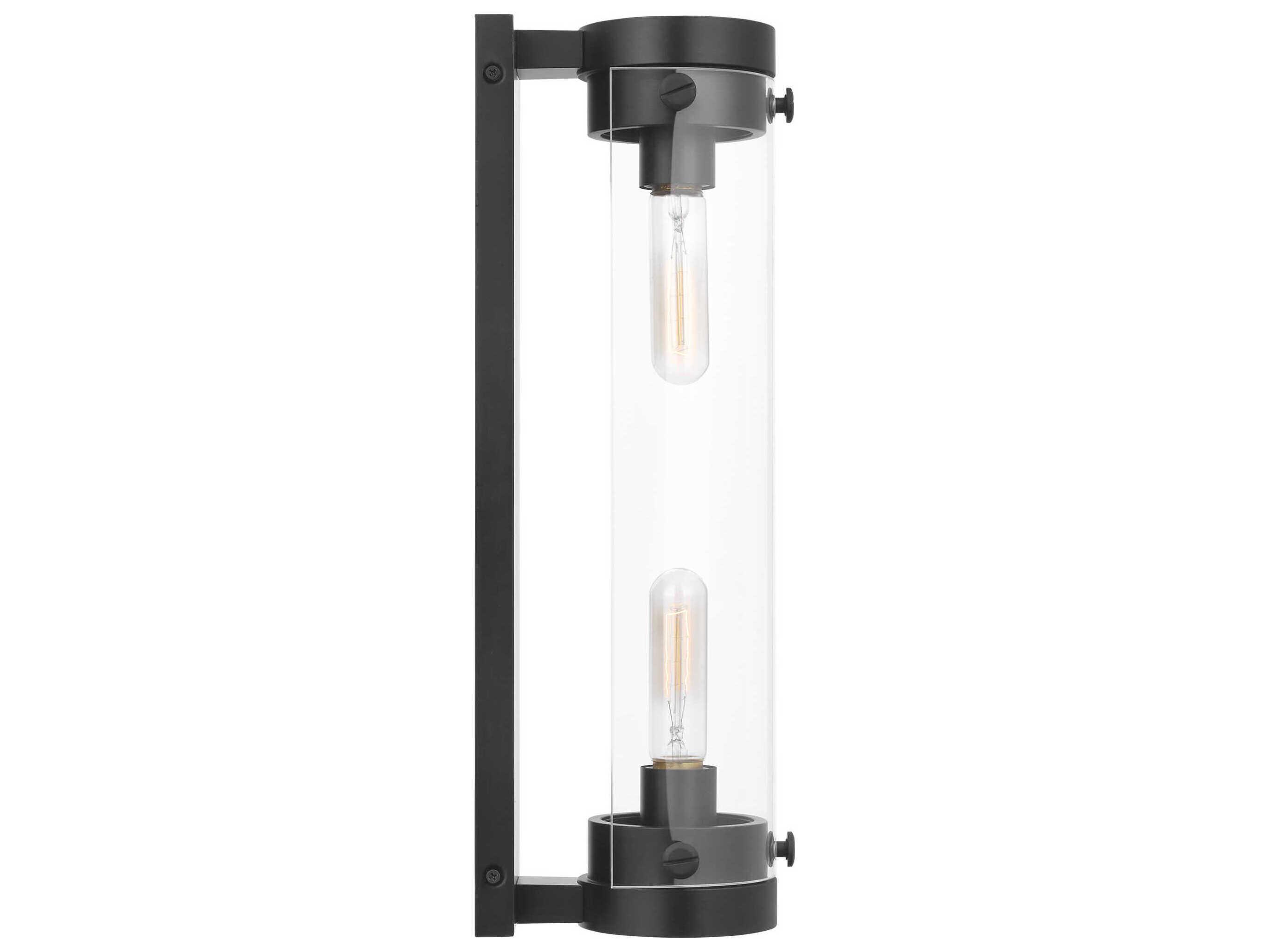 Visual Comfort Studio Garrett 2-Light Aged Iron Black Wall Sconce