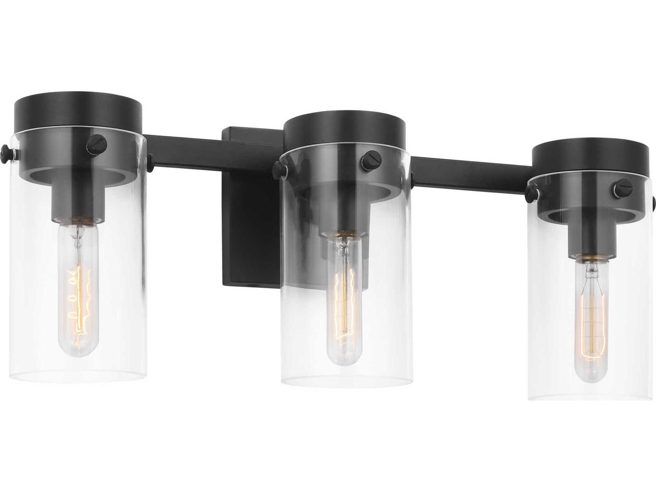 Visual Comfort Studio Garrett 3-Light Aged Iron Black Vanity Light