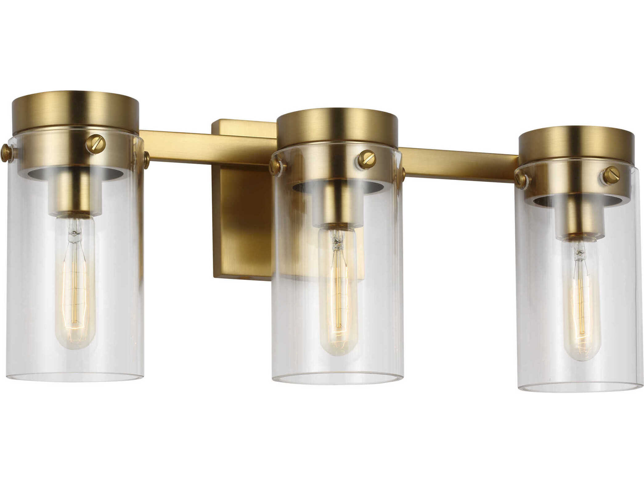 Visual Comfort Studio Garrett 3-Light Burnished Brass Vanity Light