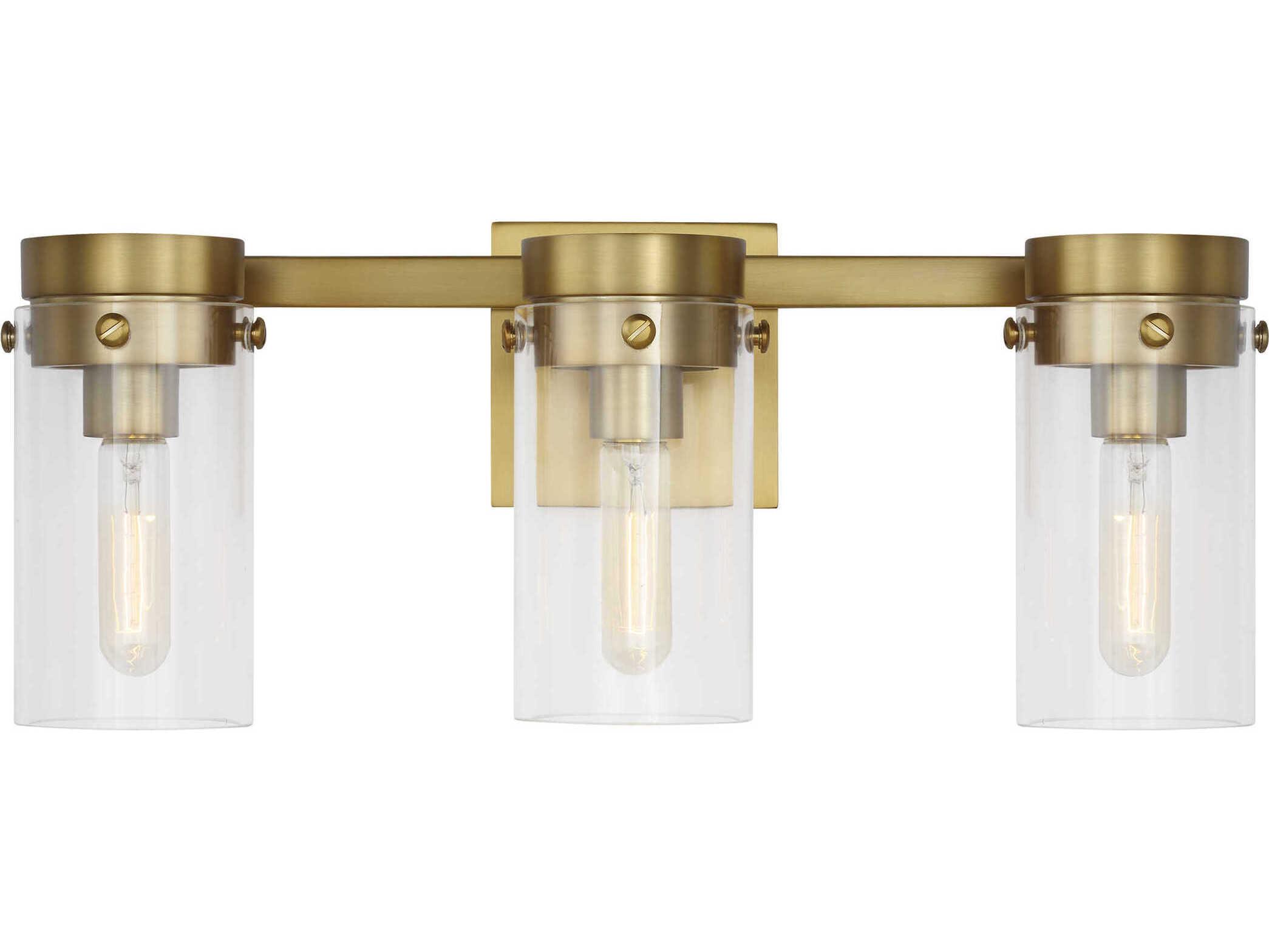 Visual Comfort Studio Garrett 3-Light Burnished Brass Vanity Light