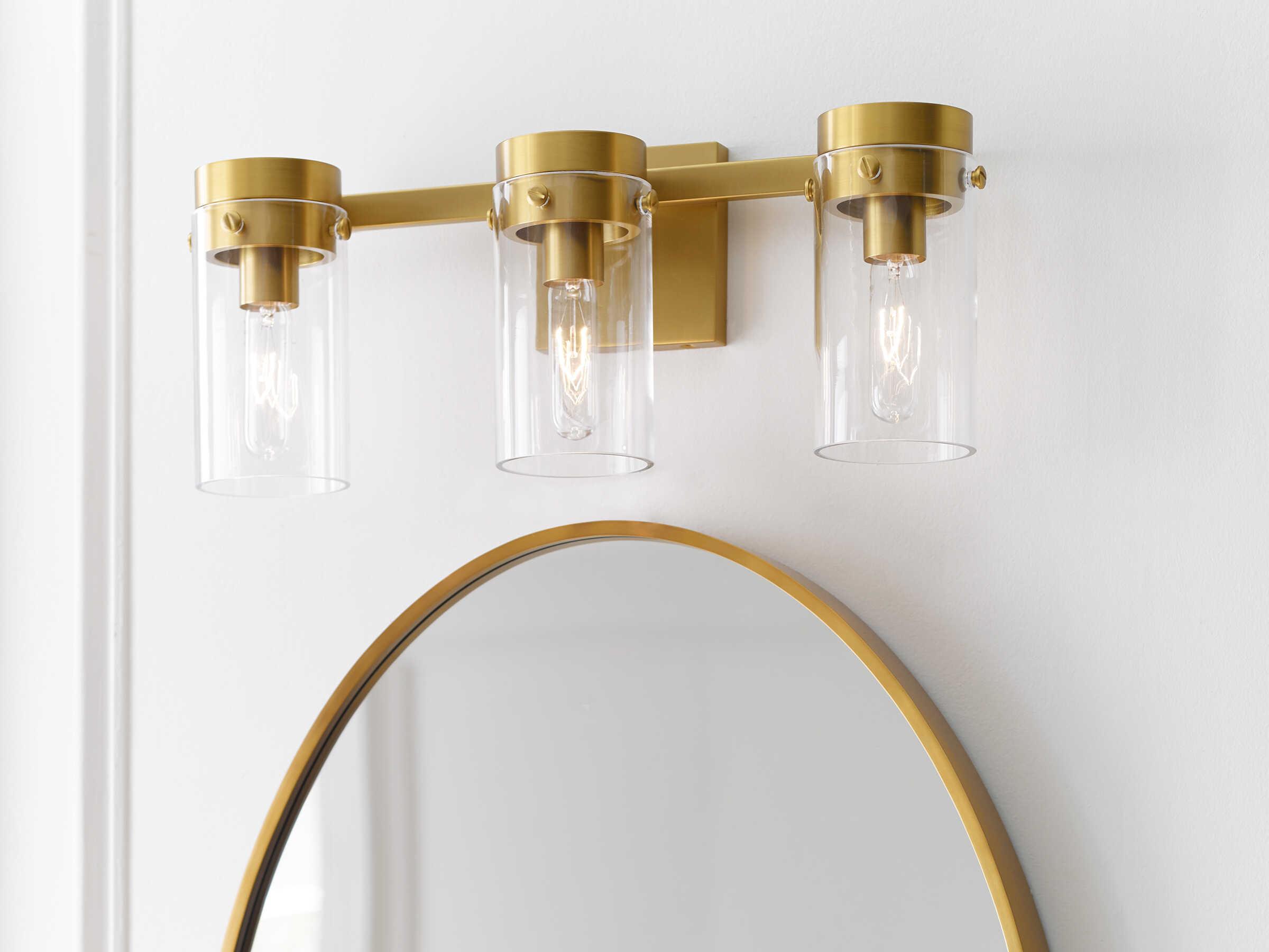 Visual Comfort Studio Garrett 3-Light Burnished Brass Vanity Light