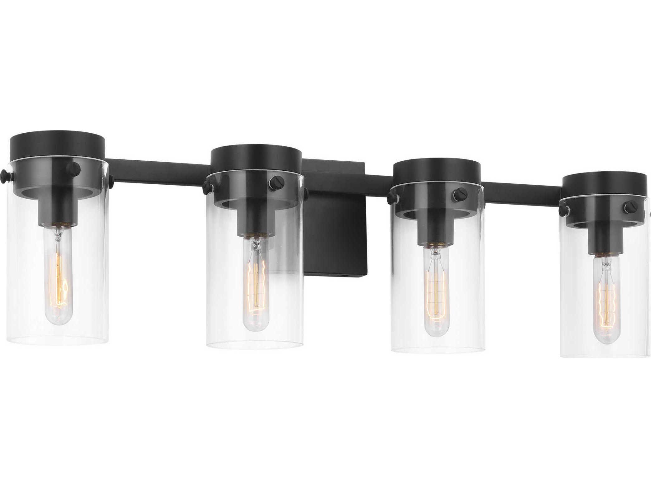 Visual Comfort Studio Garrett 4-Light Aged Iron Black Vanity Light