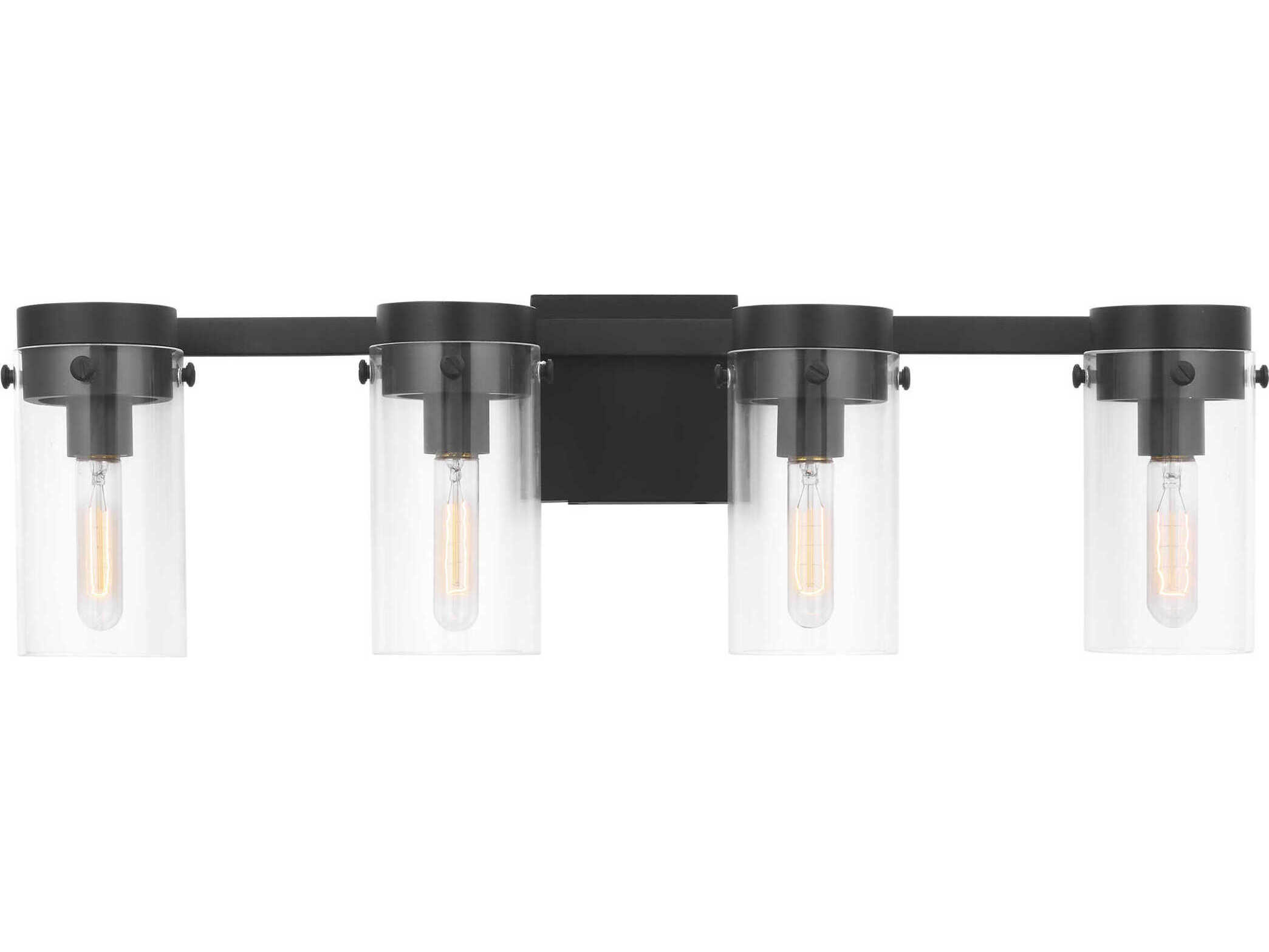 Visual Comfort Studio Garrett 4-Light Aged Iron Black Vanity Light