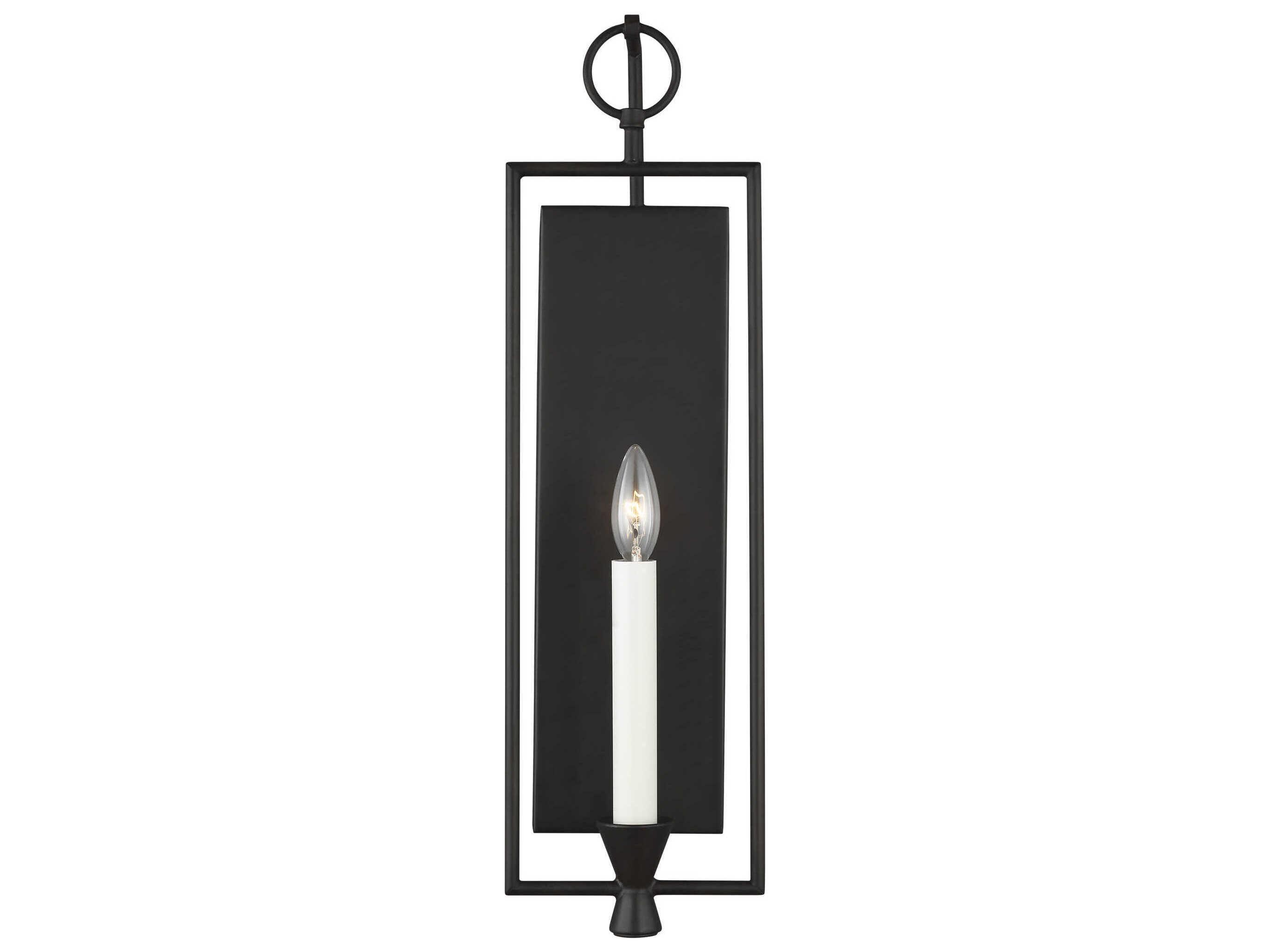 Visual Comfort Studio Keystone 1-Light Aged Iron Black Wall Sconce
