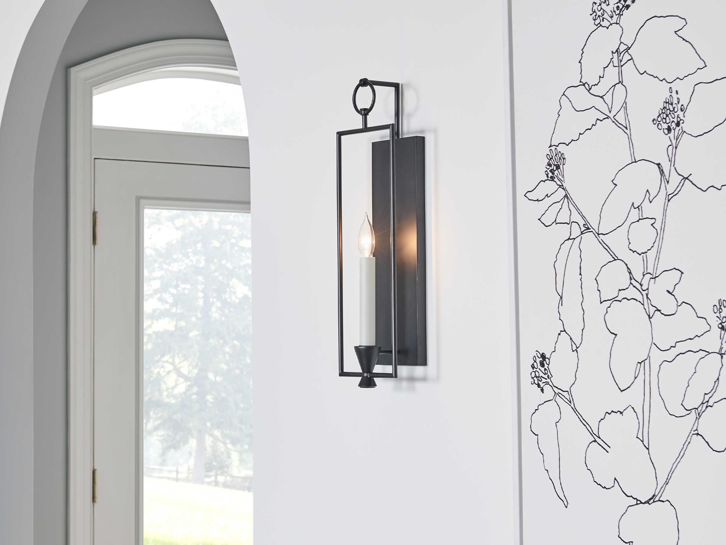 Visual Comfort Studio Keystone 1-Light Aged Iron Black Wall Sconce