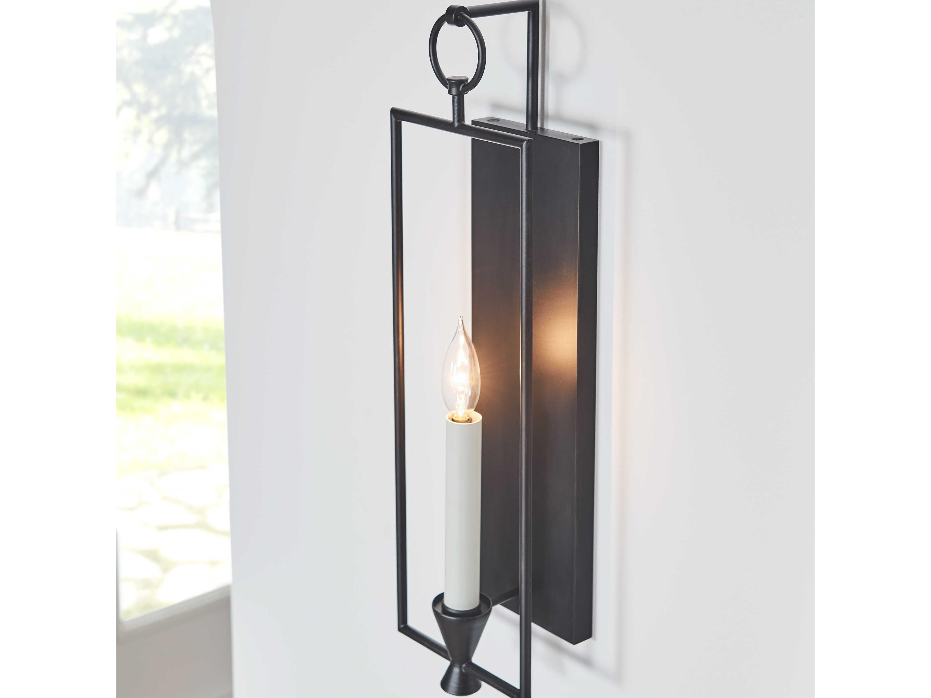 Visual Comfort Studio Keystone 1-Light Aged Iron Black Wall Sconce