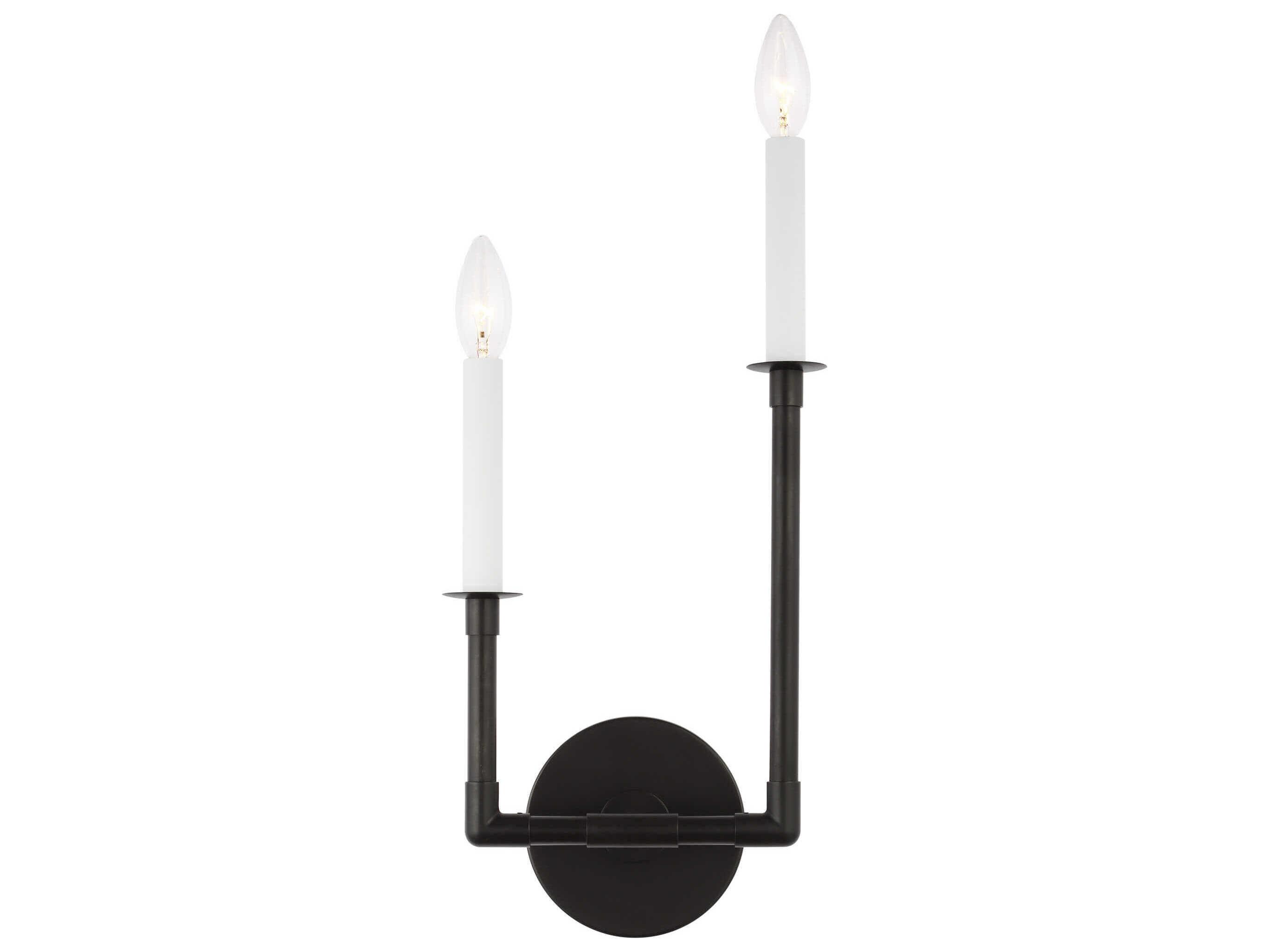 Visual Comfort Studio Bayview 2-Light Aged Iron Black Wall Sconce