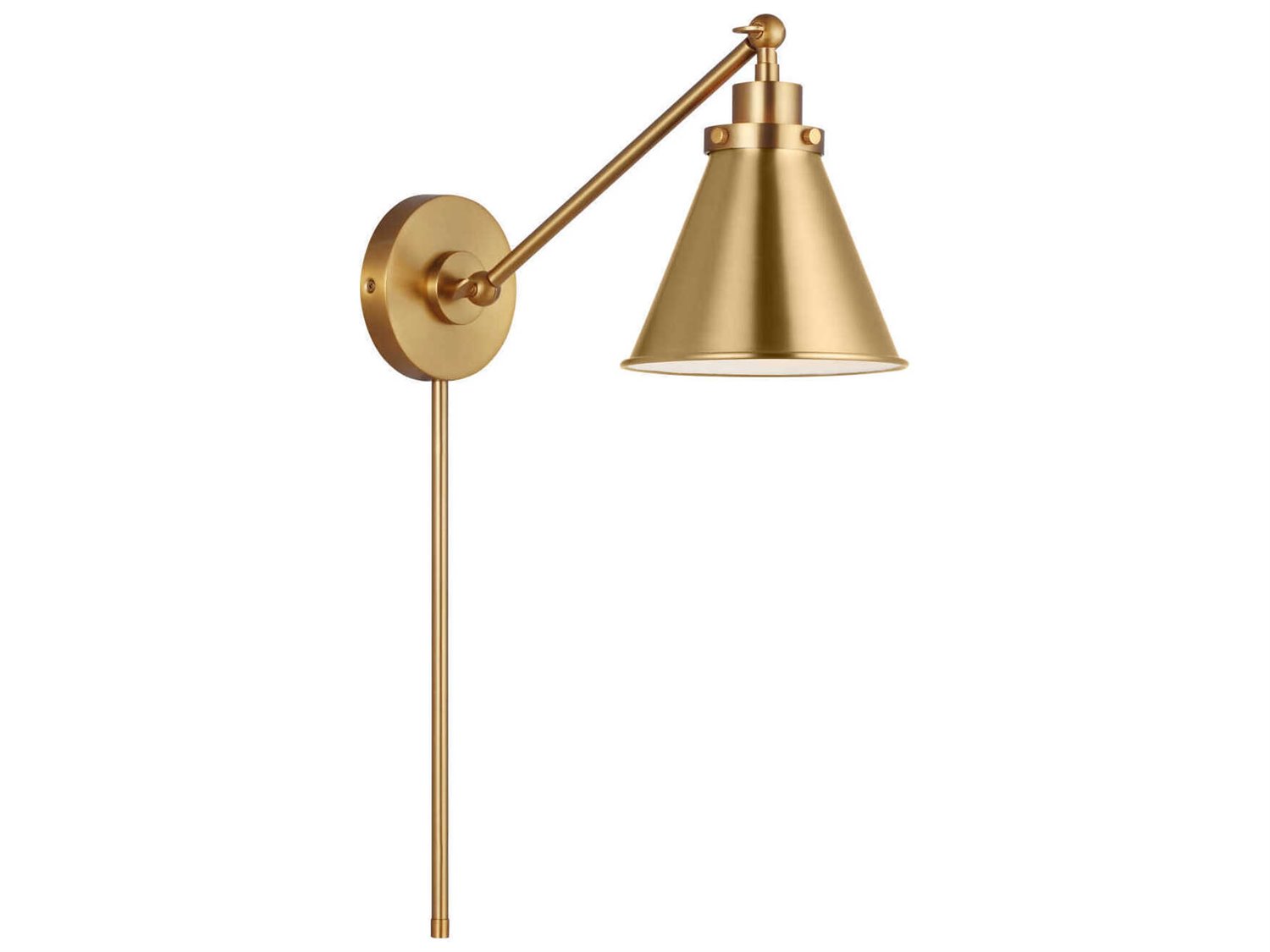 Visual Comfort Studio Wellfleet 1-Light Burnished Brass Swing Wall Sconce