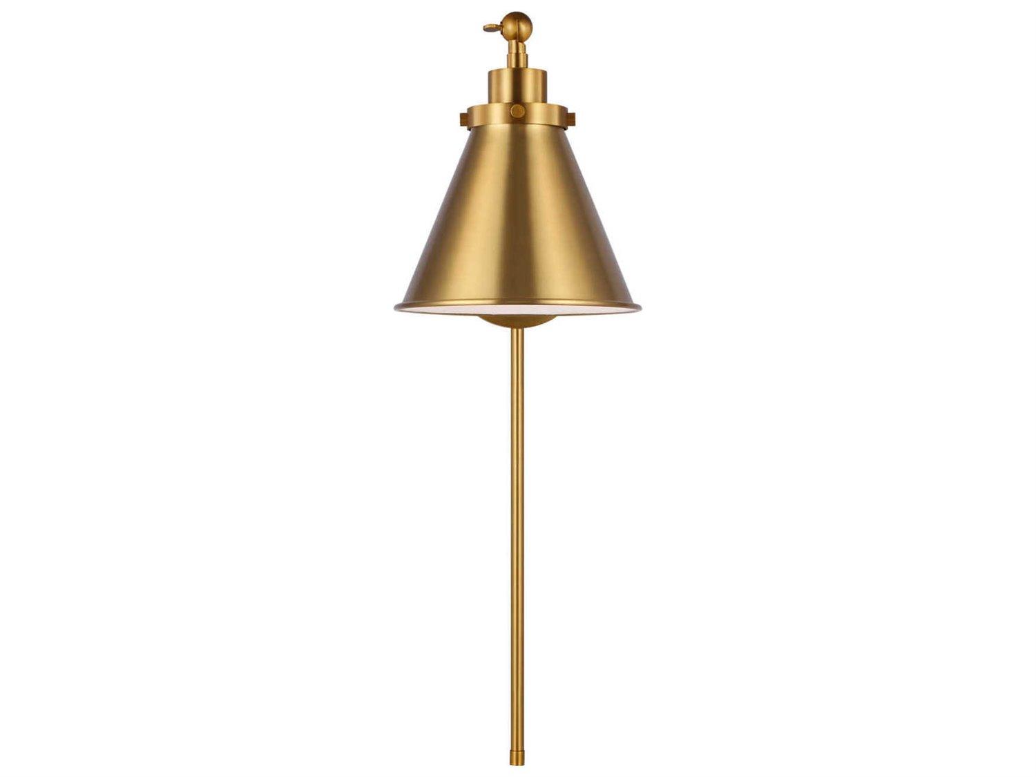 Visual Comfort Studio Wellfleet 1-Light Burnished Brass Swing Wall Sconce