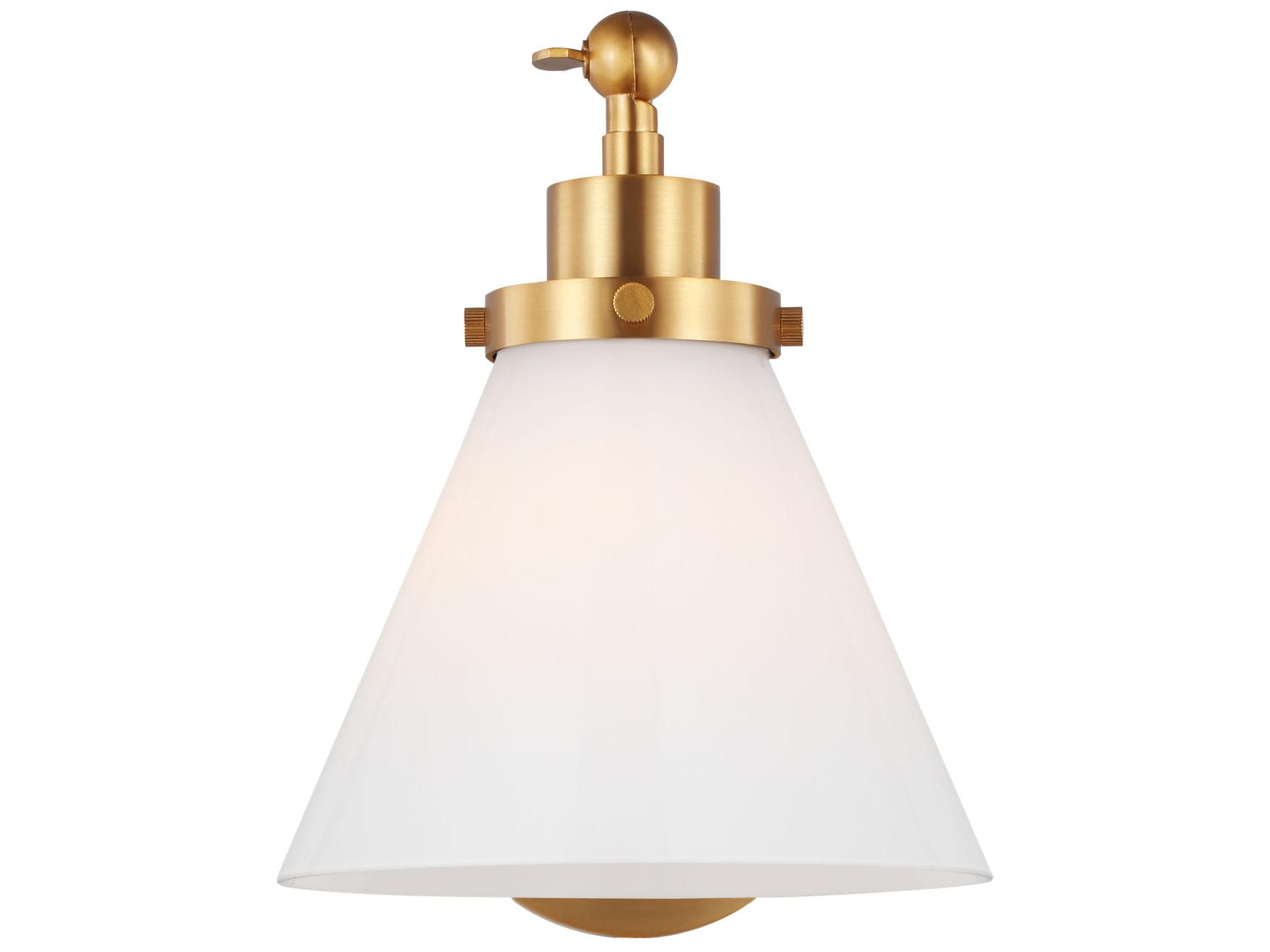 Visual Comfort Studio Wellfleet 1-Light Burnished Brass Swing Wall Sconce