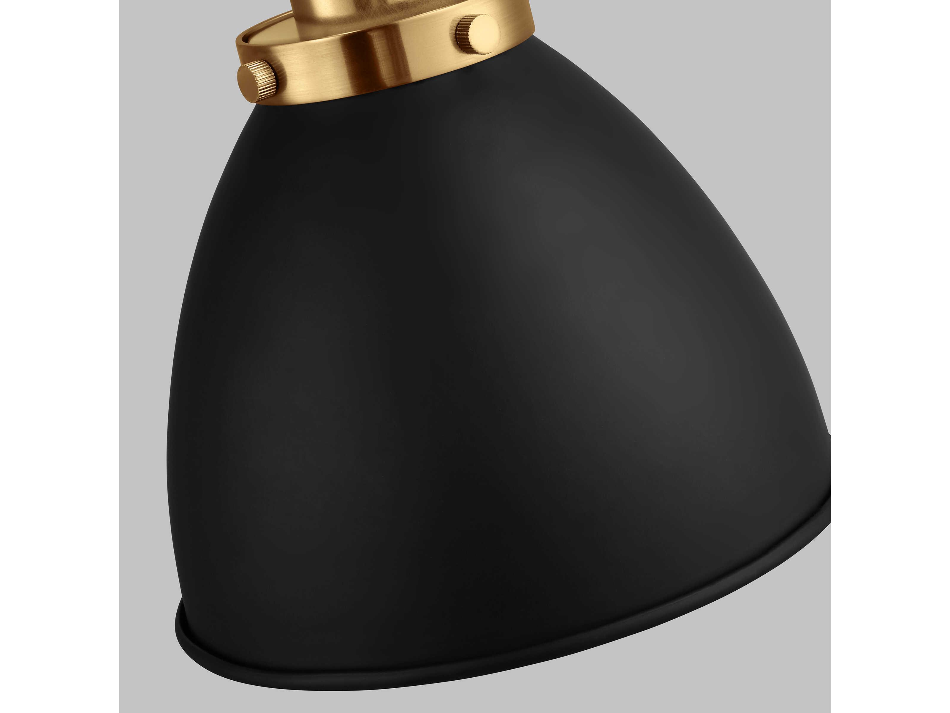 Visual Comfort Studio Wellfleet 1-Light Midnight Black Burnished Brass Swing Wall Sconce
