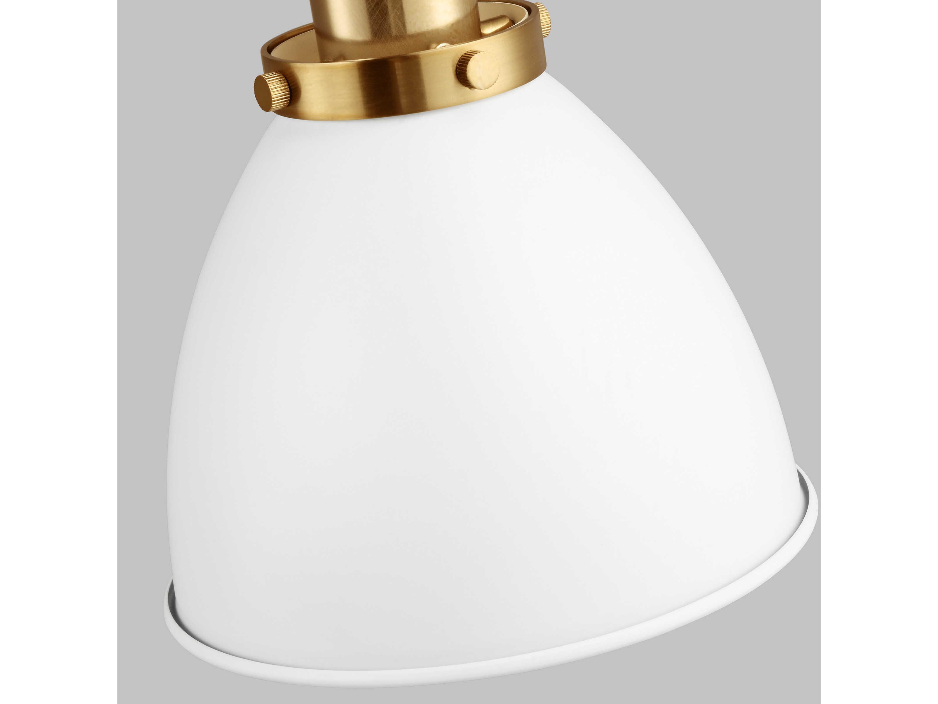 Visual Comfort Studio Wellfleet 1-Light Matte White Burnished Brass Swing Wall Sconce