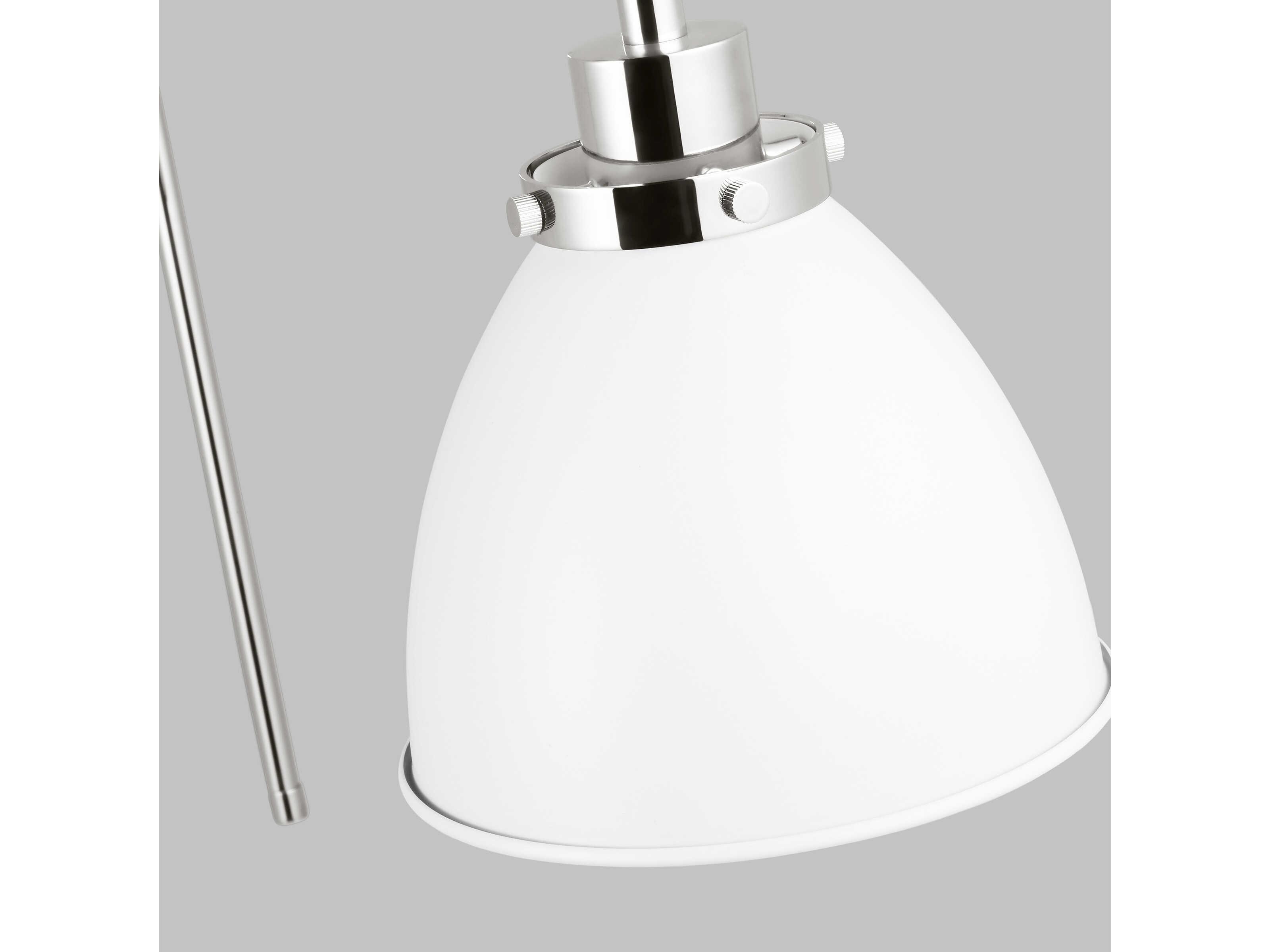 Visual Comfort Studio Wellfleet 1-Light Matte White Polished Nickel Swing Wall Sconce
