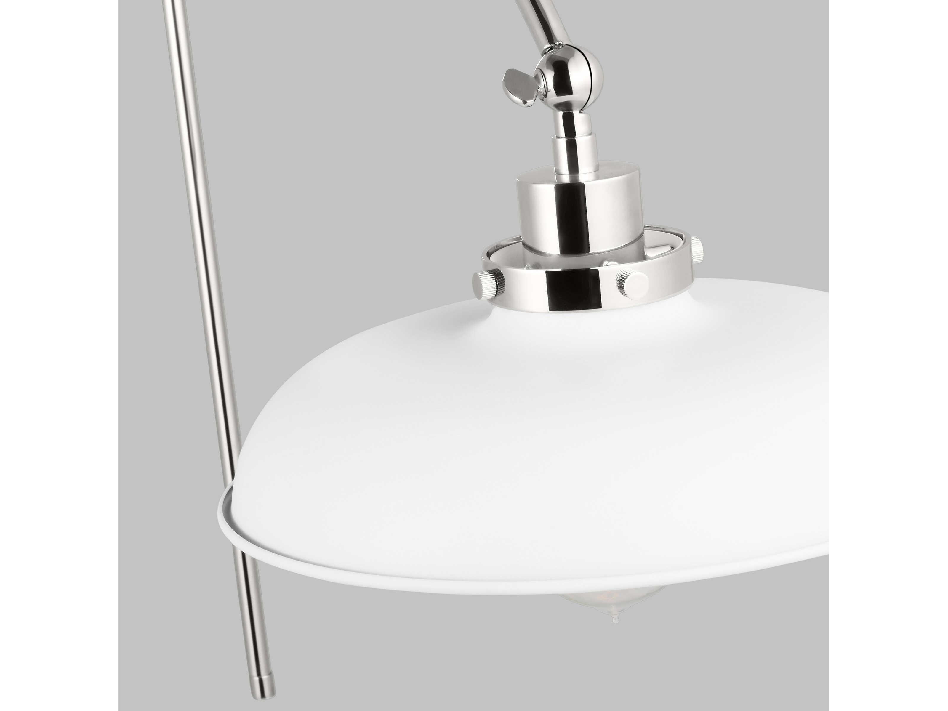 Visual Comfort Studio Wellfleet 1-Light Matte White Polished Nickel Swing Wall Sconce