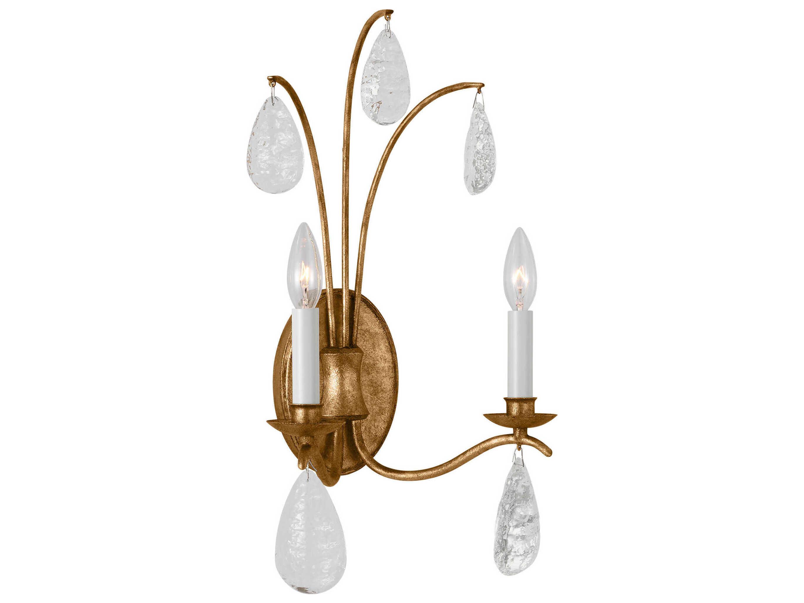 Visual Comfort Studio Shannon 2-Light Antique Gild Gold Traditional Wall Sconce