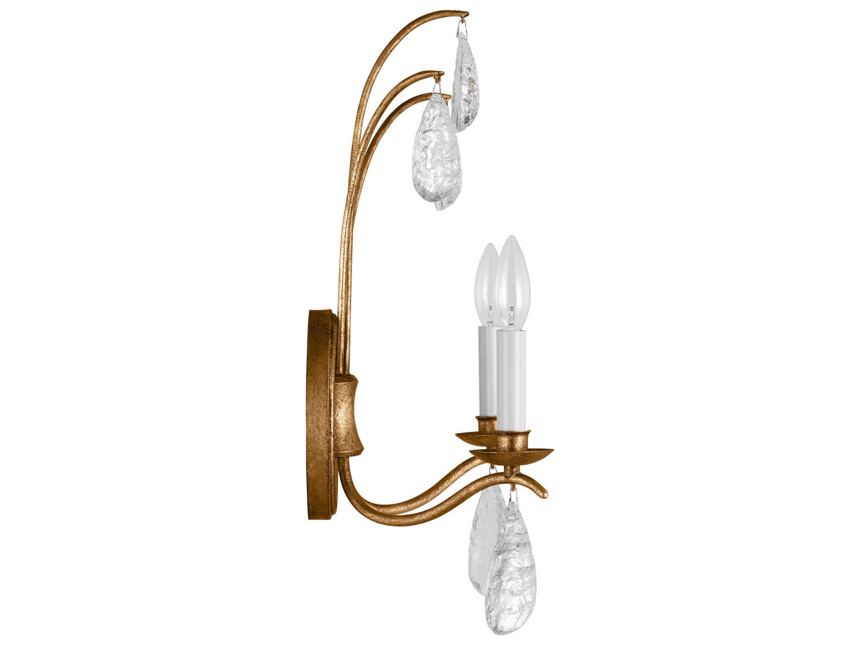 Visual Comfort Studio Shannon 2-Light Antique Gild Gold Traditional Wall Sconce