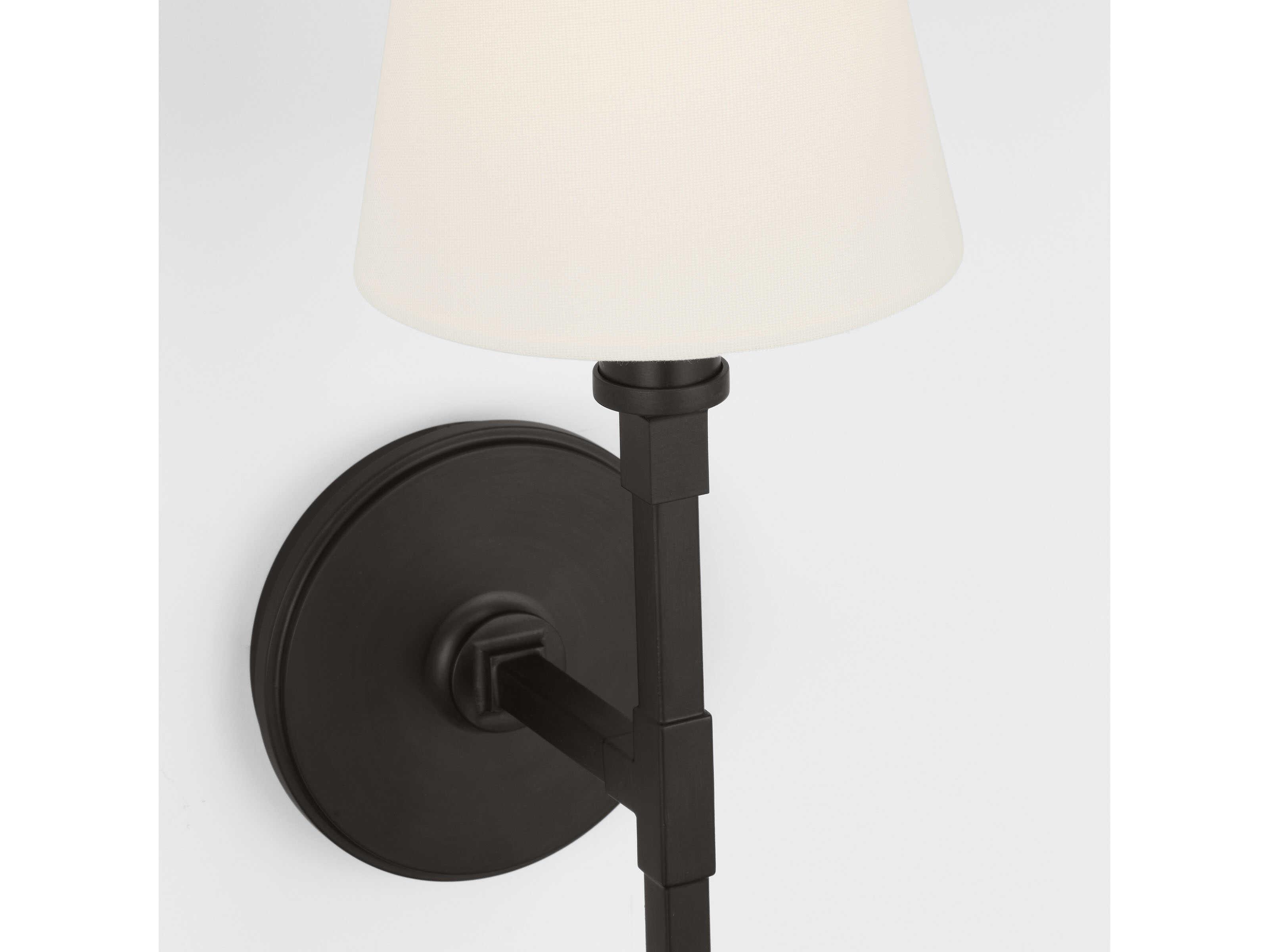Visual Comfort Studio Perth 1-Light Aged Iron Black Wall Sconce