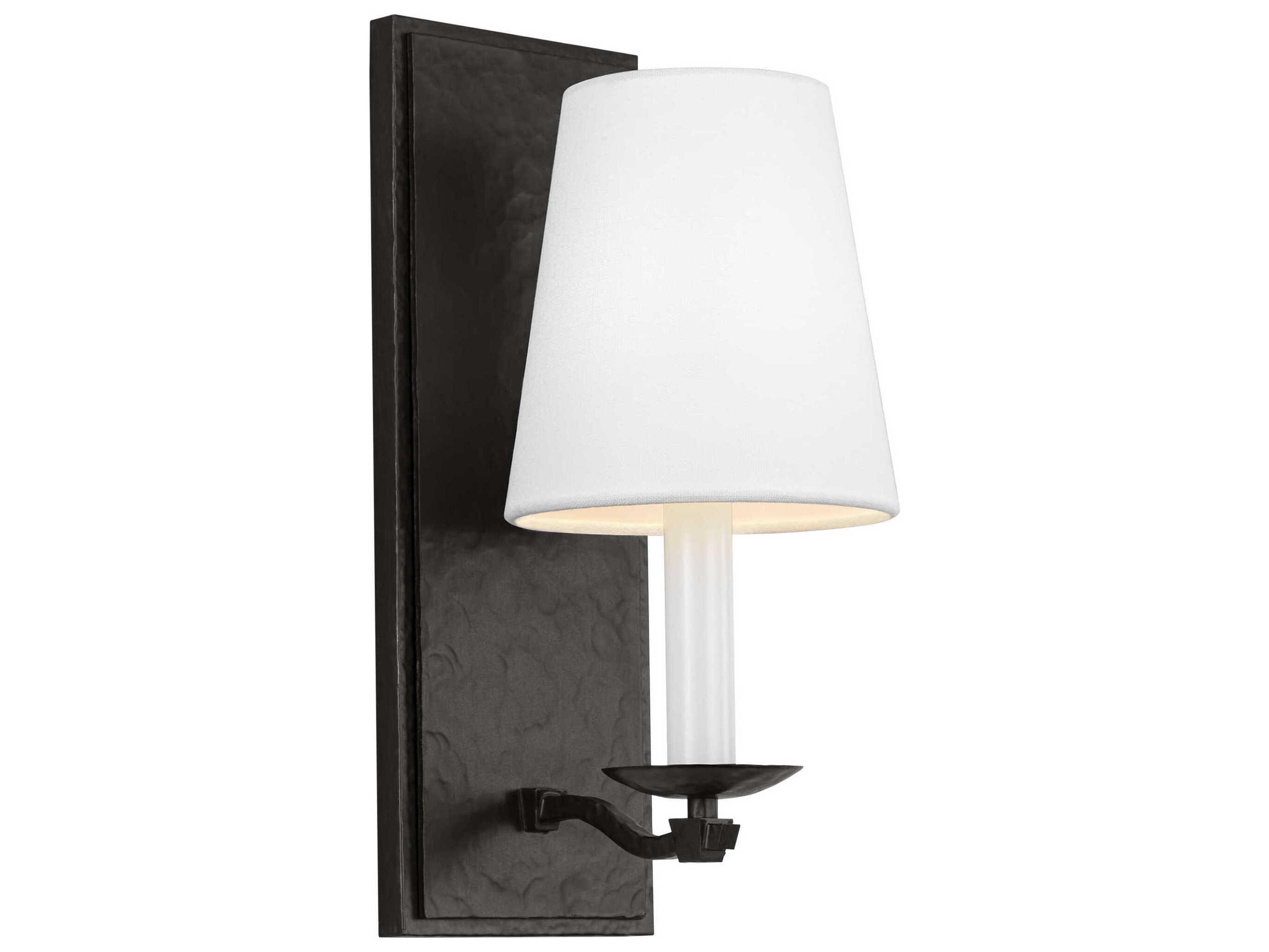 Visual Comfort Studio Wellen 1-Light Aged Iron Black Vanity Light