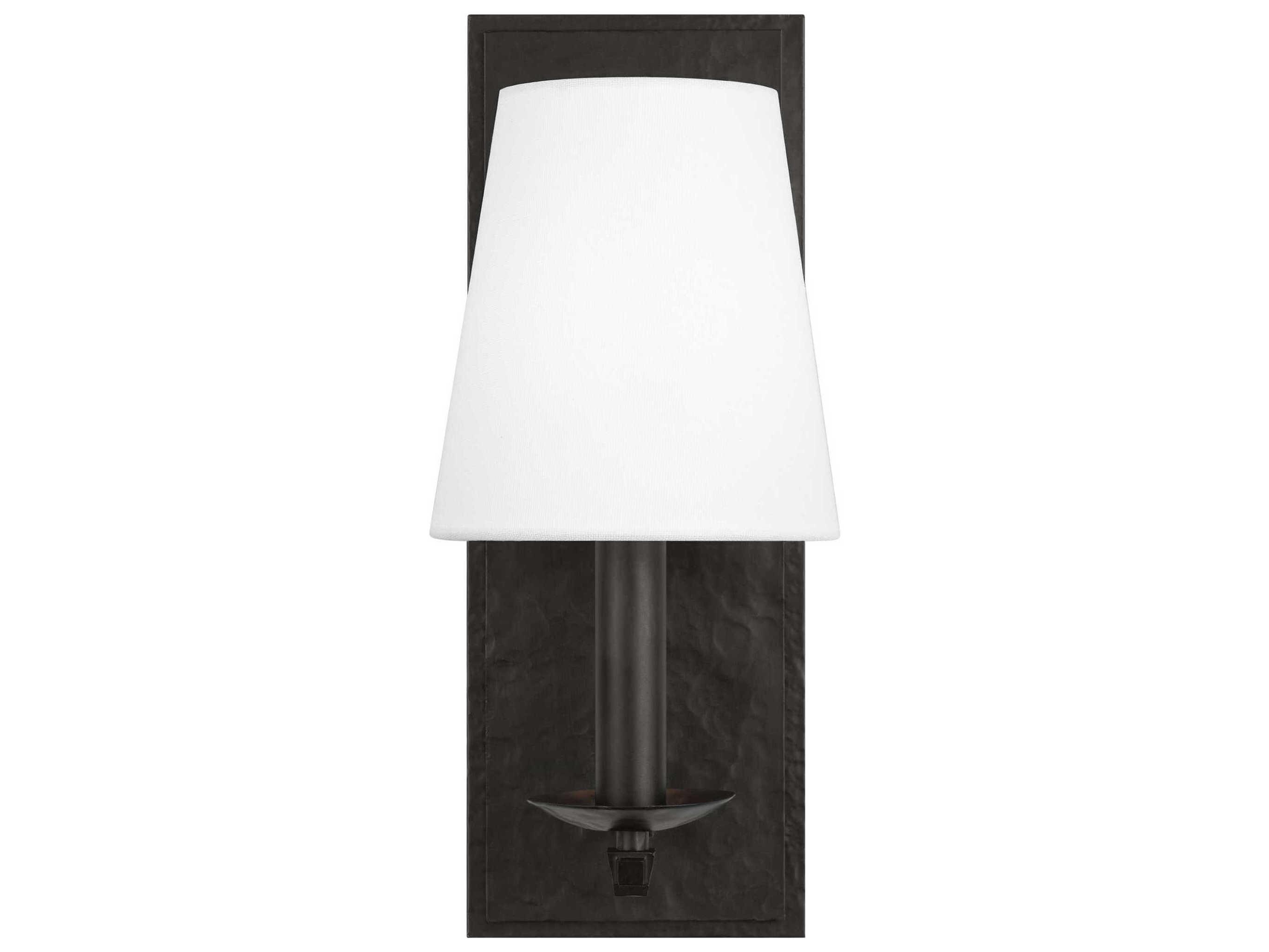 Visual Comfort Studio Wellen 1-Light Aged Iron Black Vanity Light
