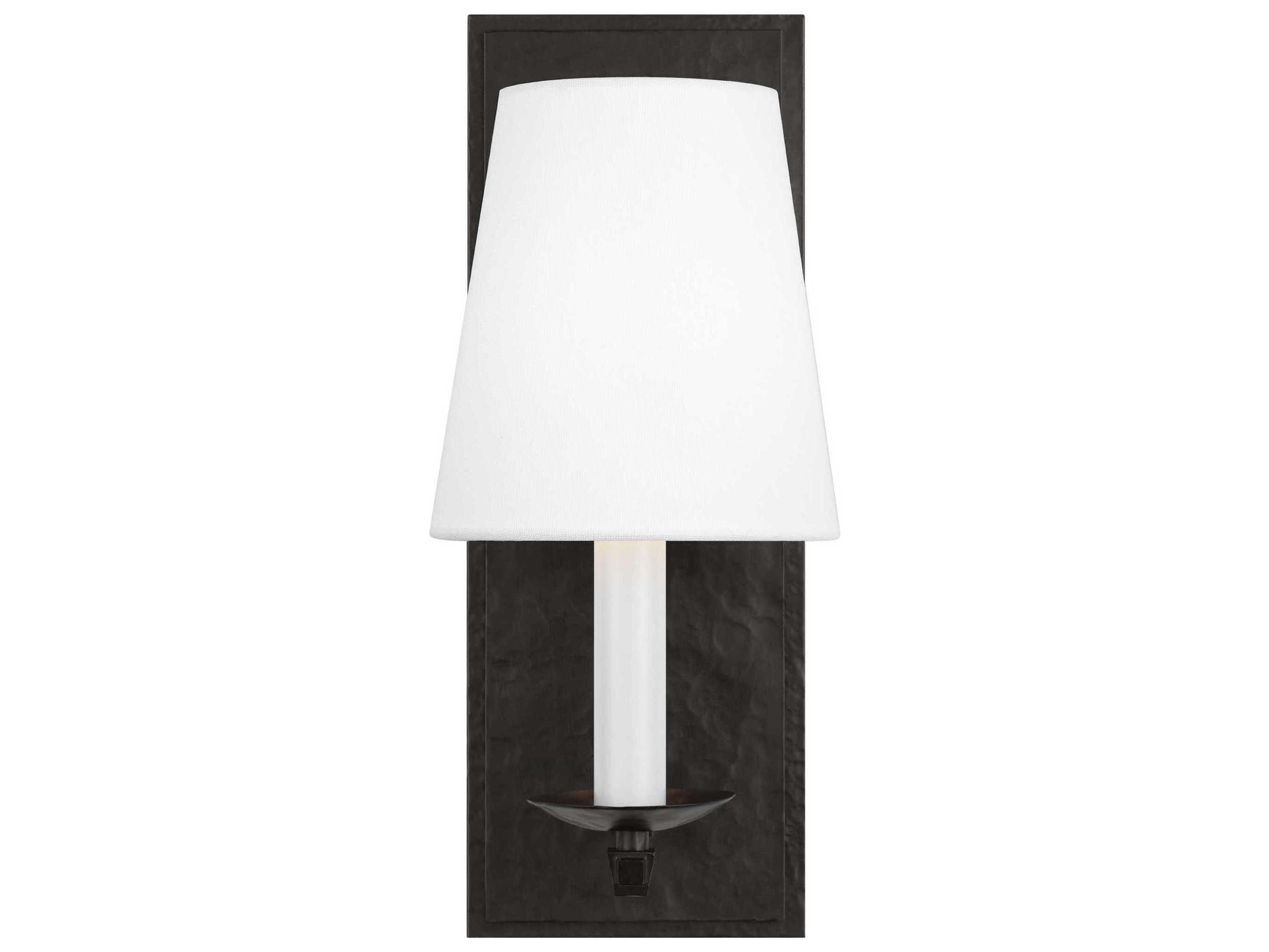 Visual Comfort Studio Wellen 1-Light Aged Iron Black Vanity Light