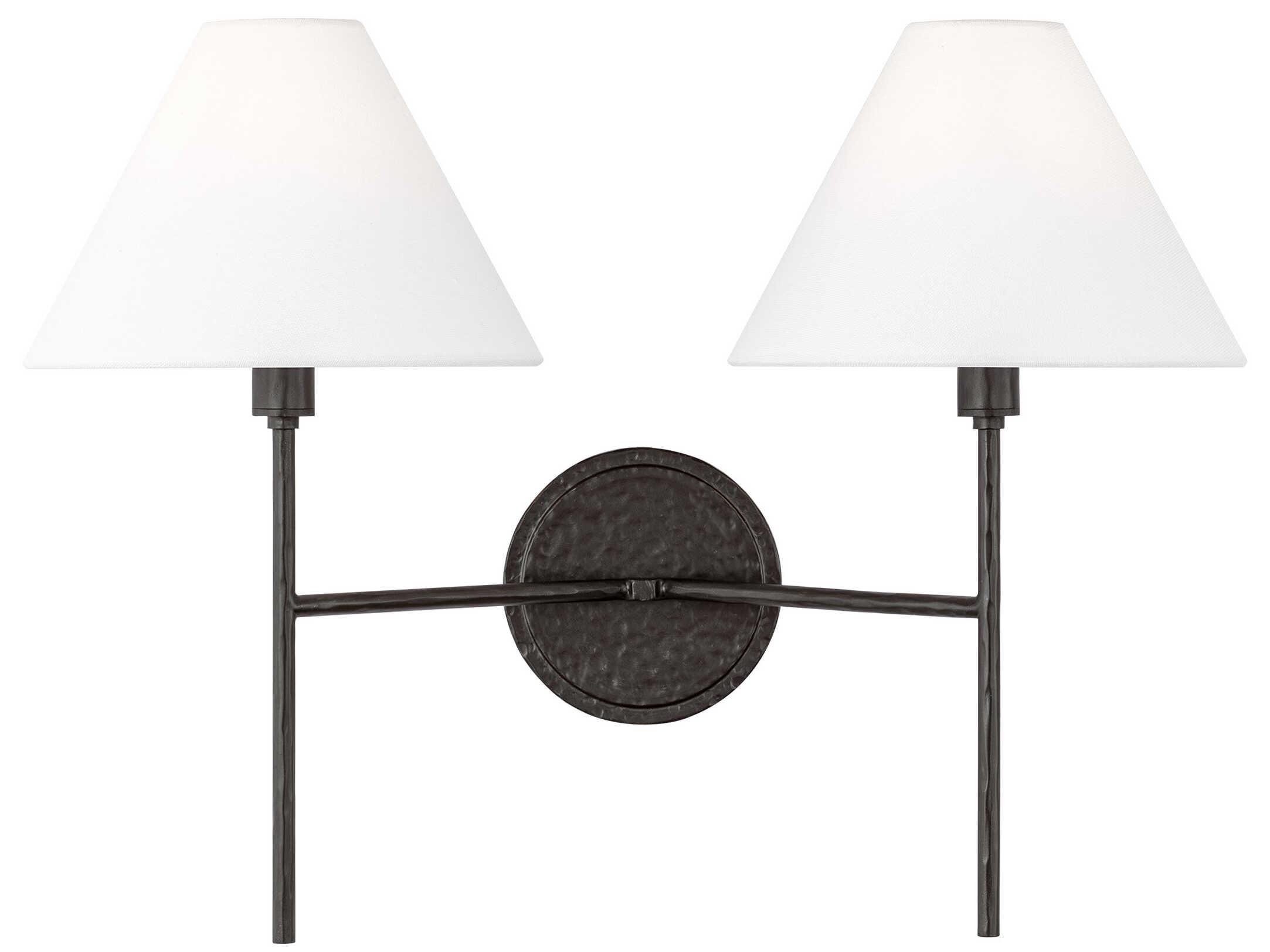 Visual Comfort Studio Ridgewood 2-Light Aged Iron Black Wall Sconce