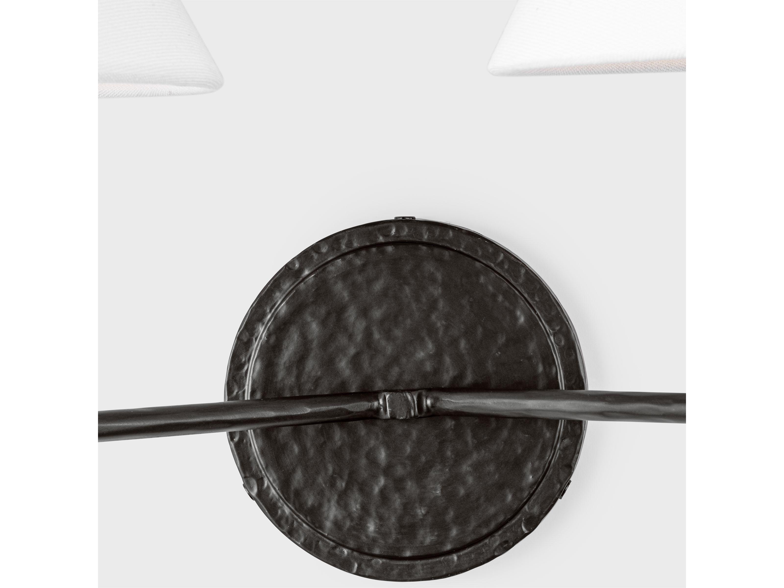 Visual Comfort Studio Ridgewood 2-Light Aged Iron Black Wall Sconce