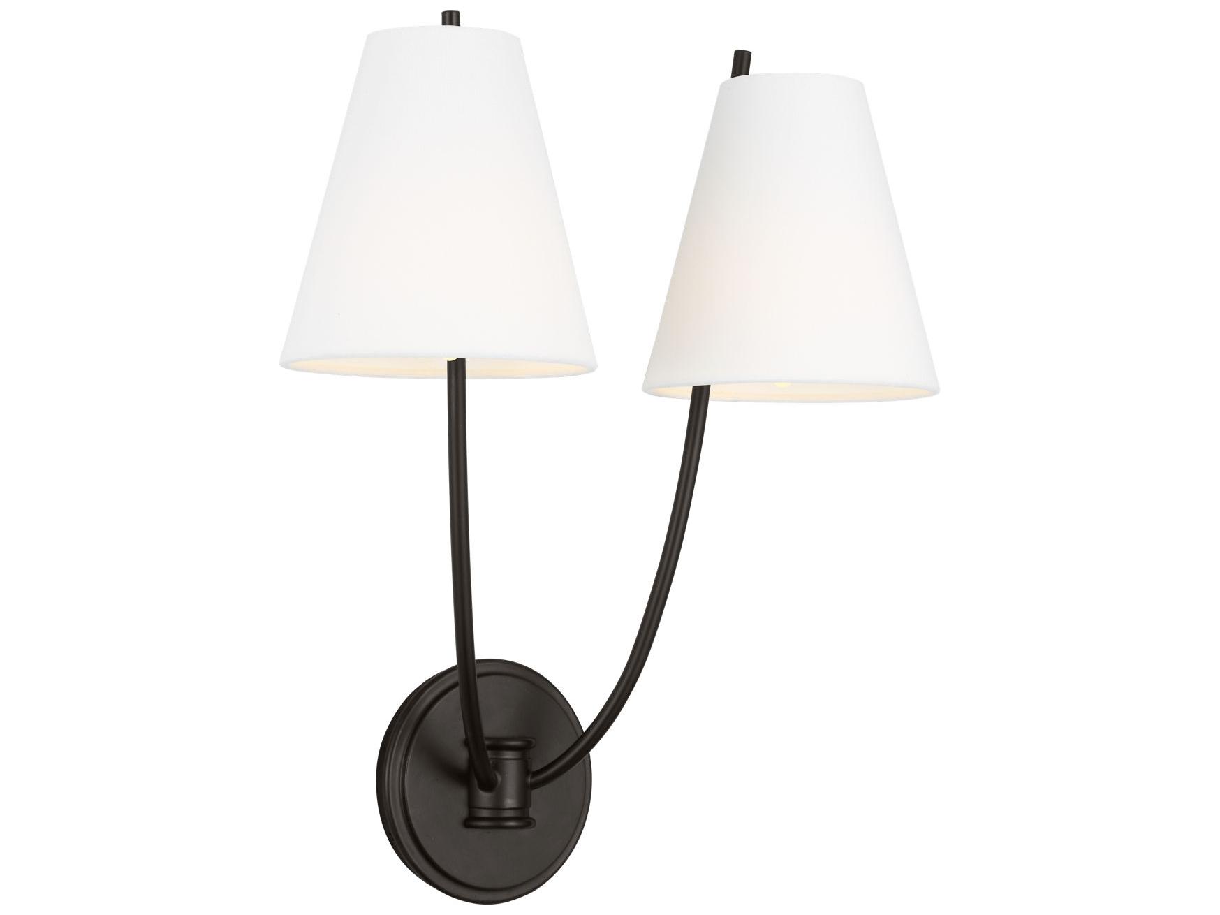 Visual Comfort Studio Marina 2-Light Aged Iron Black Wall Sconce