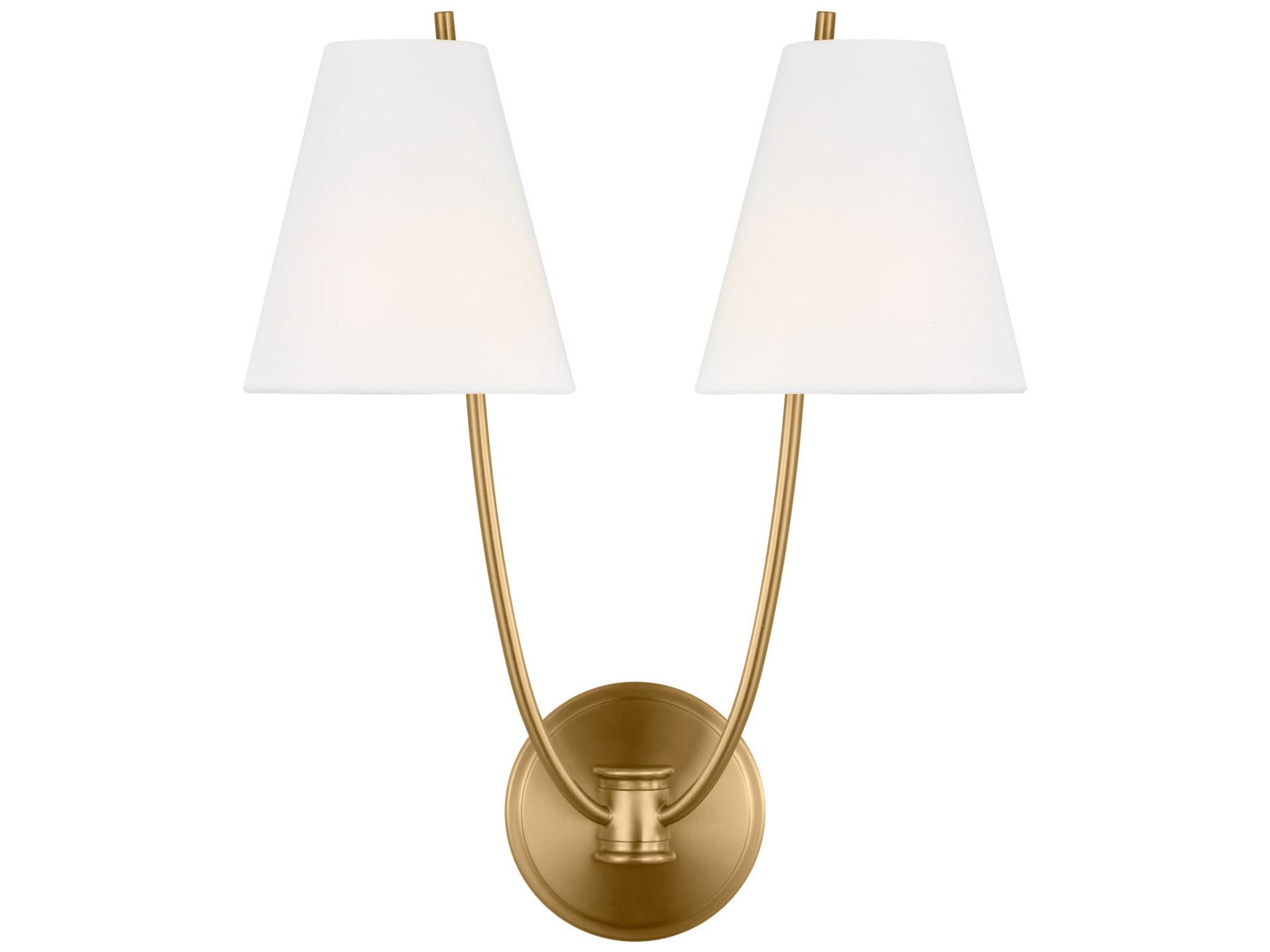 Visual Comfort Studio Marina 2-Light Burnished Brass Wall Sconce