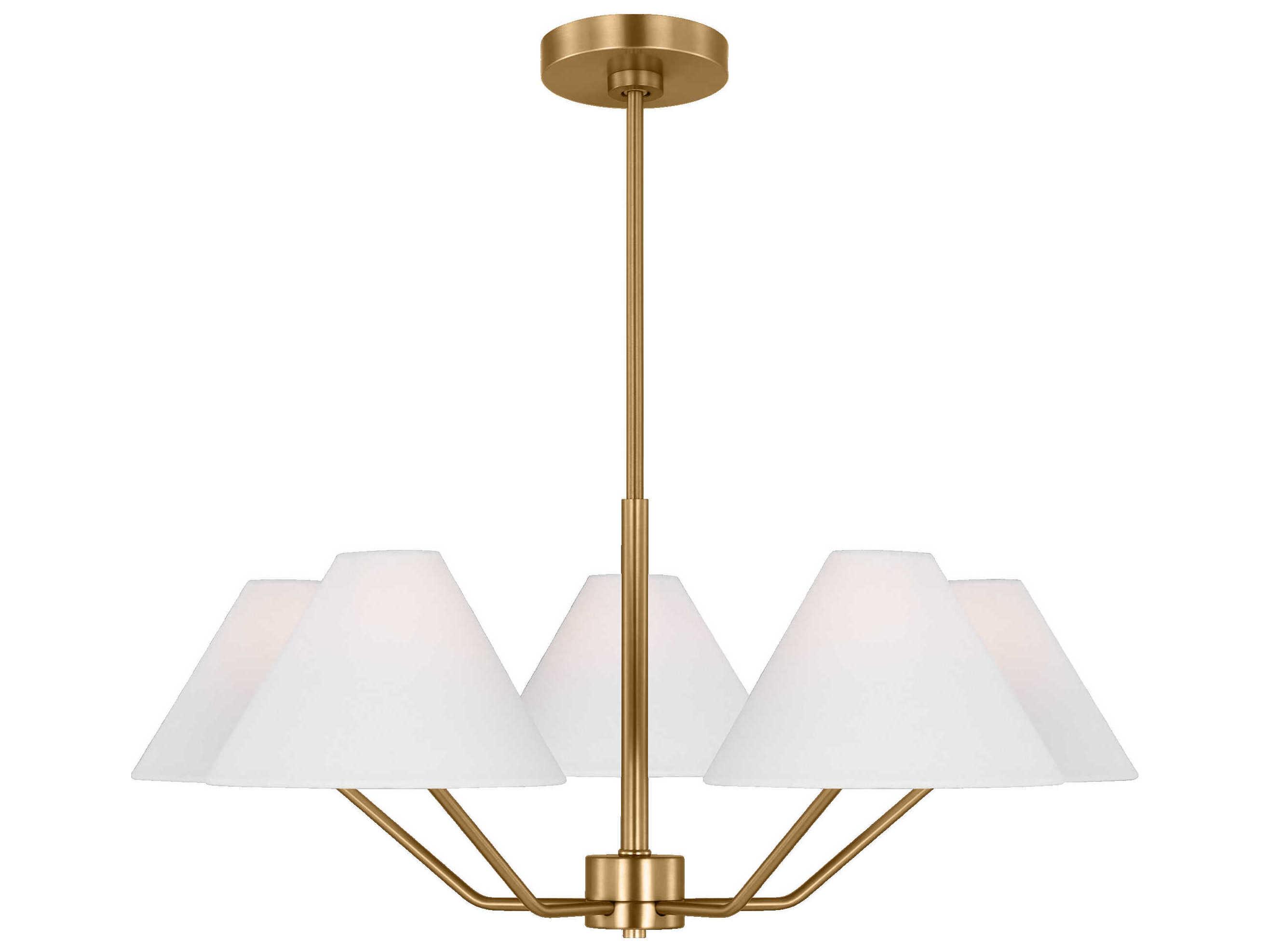 Visual Comfort Studio Burke 5-Light Satin Brass Chandelier