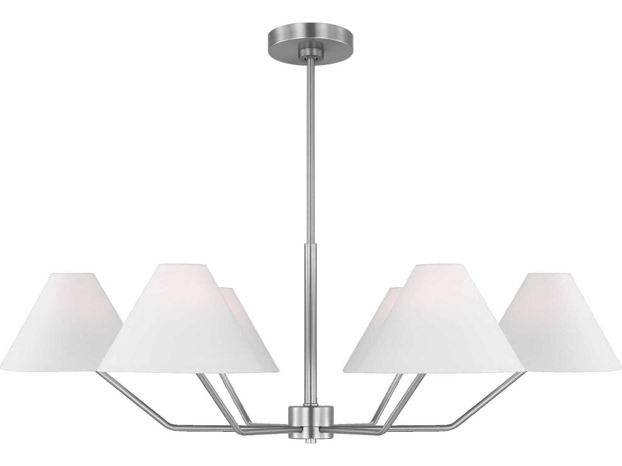 Visual Comfort Studio Burke 6-Light Brushed Steel Chandelier