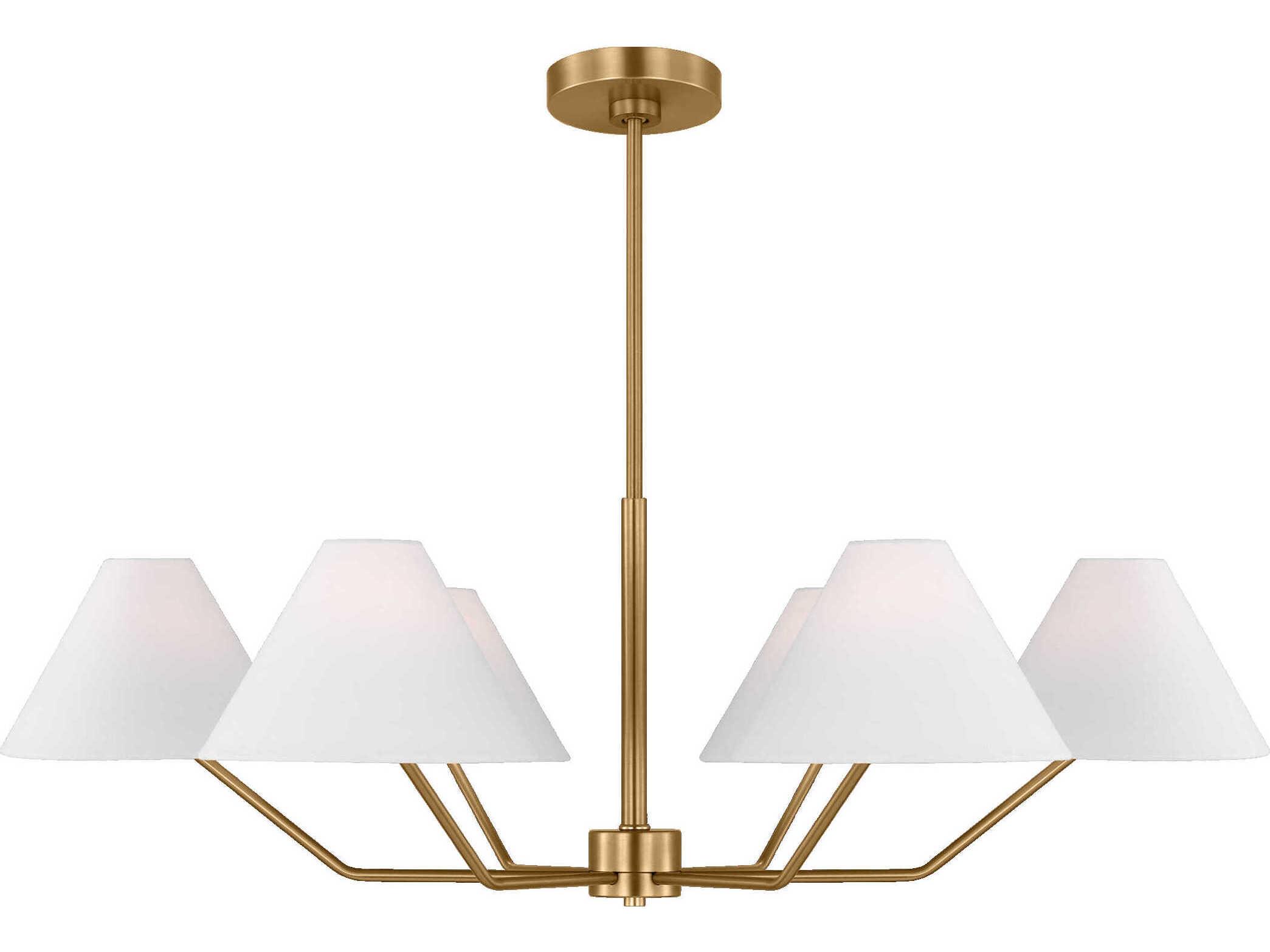 Visual Comfort Studio Burke 6-Light Satin Brass Chandelier