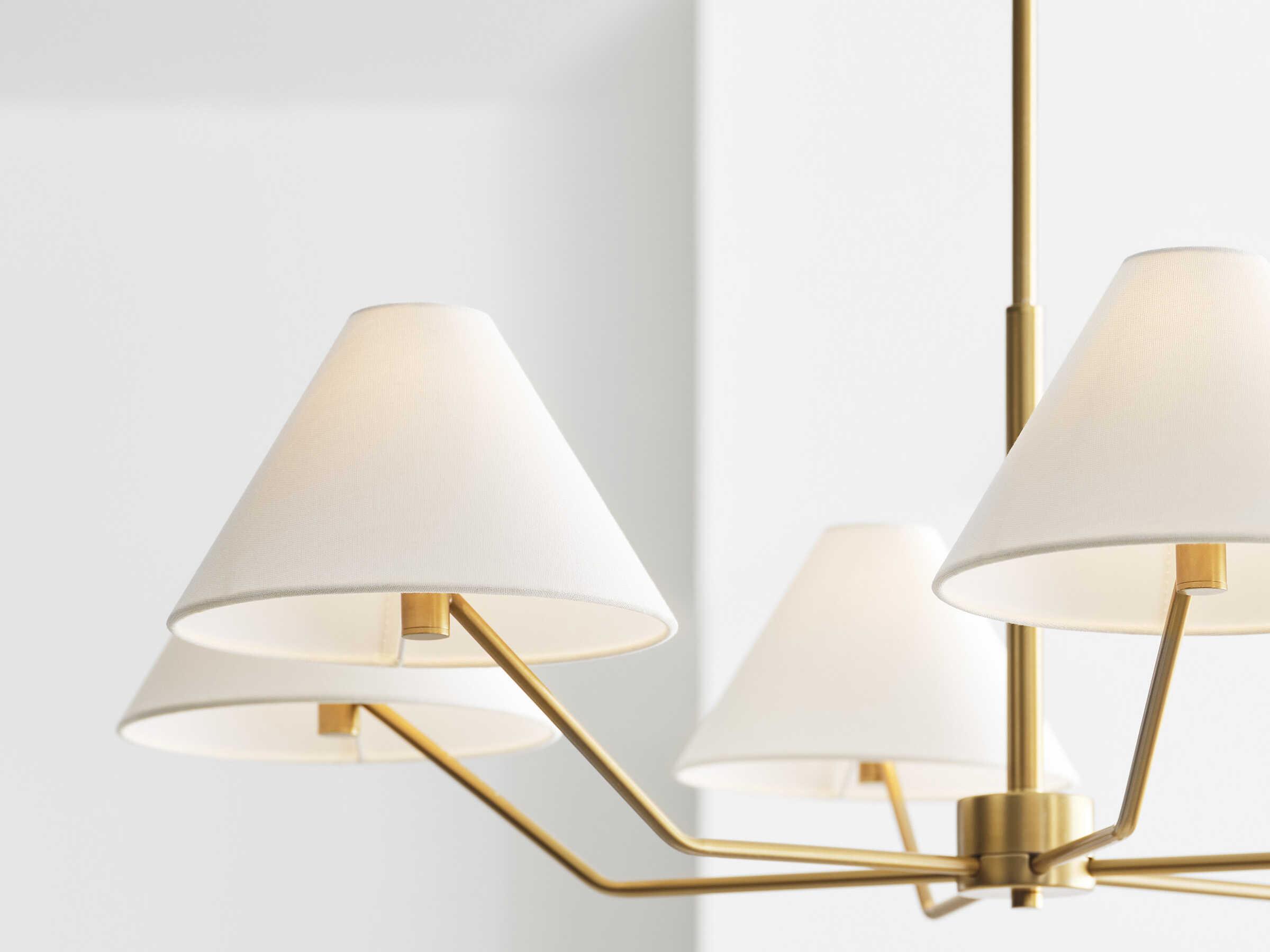 Visual Comfort Studio Burke 6-Light Satin Brass Chandelier