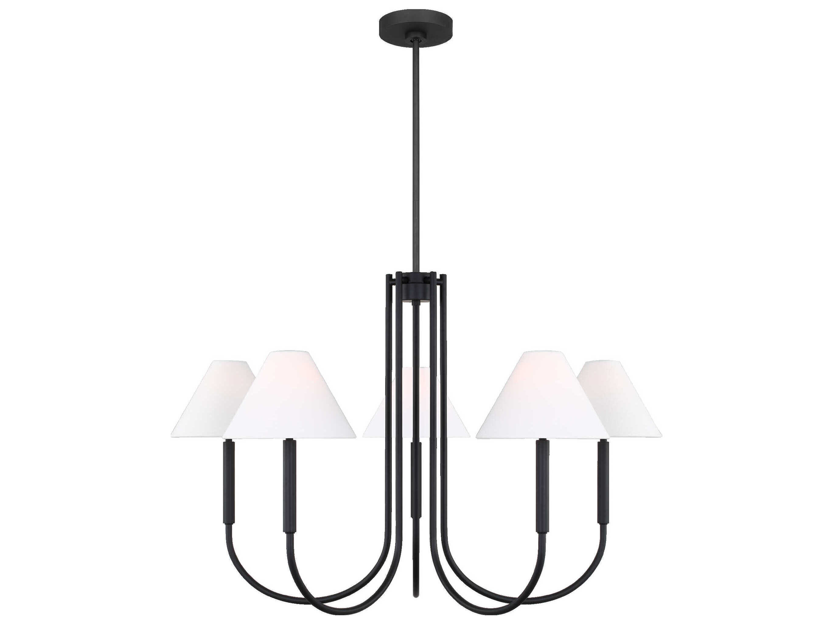 Visual Comfort Studio Porteau 6-Light Midnight Black Chandelier