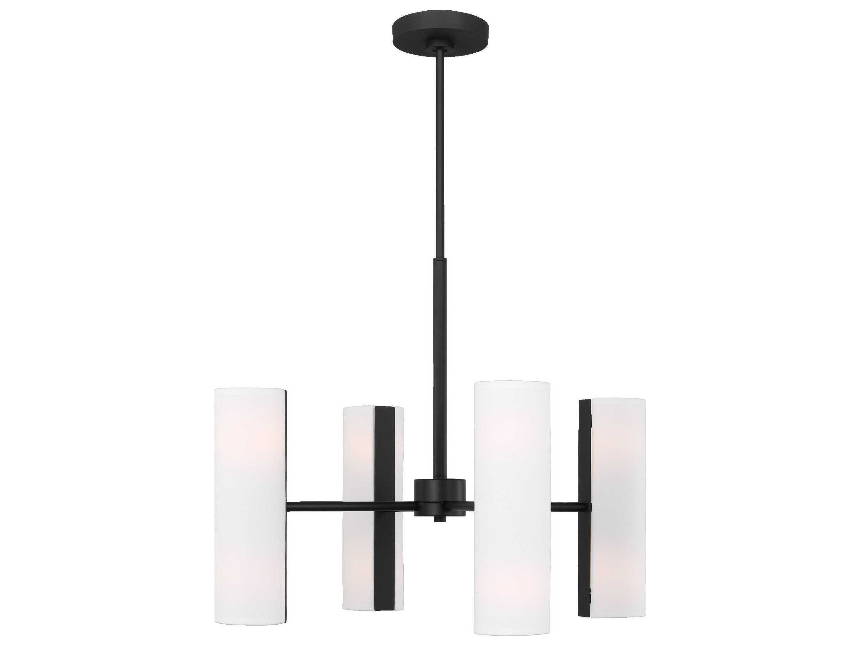 Visual Comfort Studio Capalino 8-Light Midnight Black Cylinder Chandelier