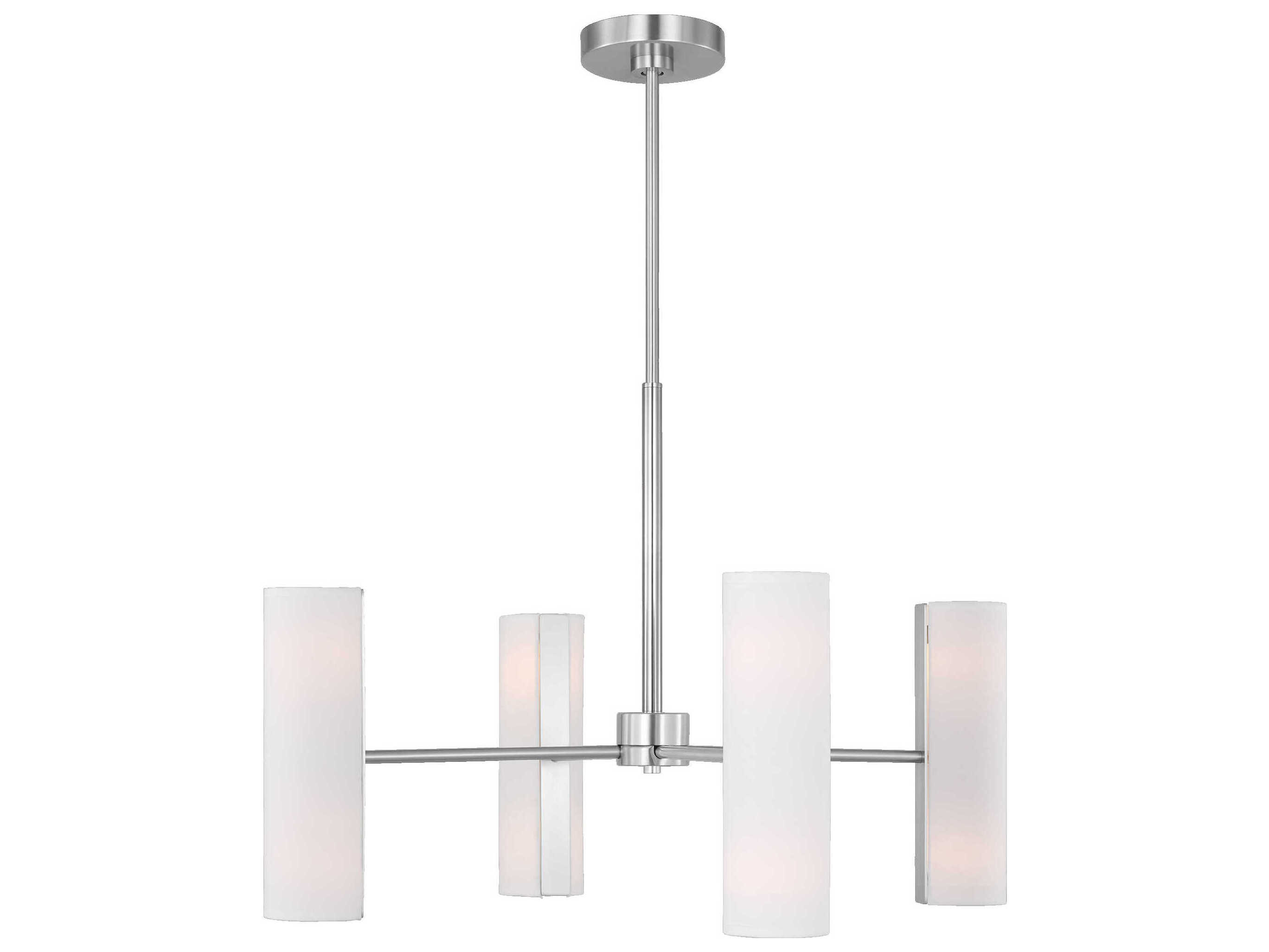 Visual Comfort Studio Capalino 8-Light Brushed Steel Cylinder Chandelier