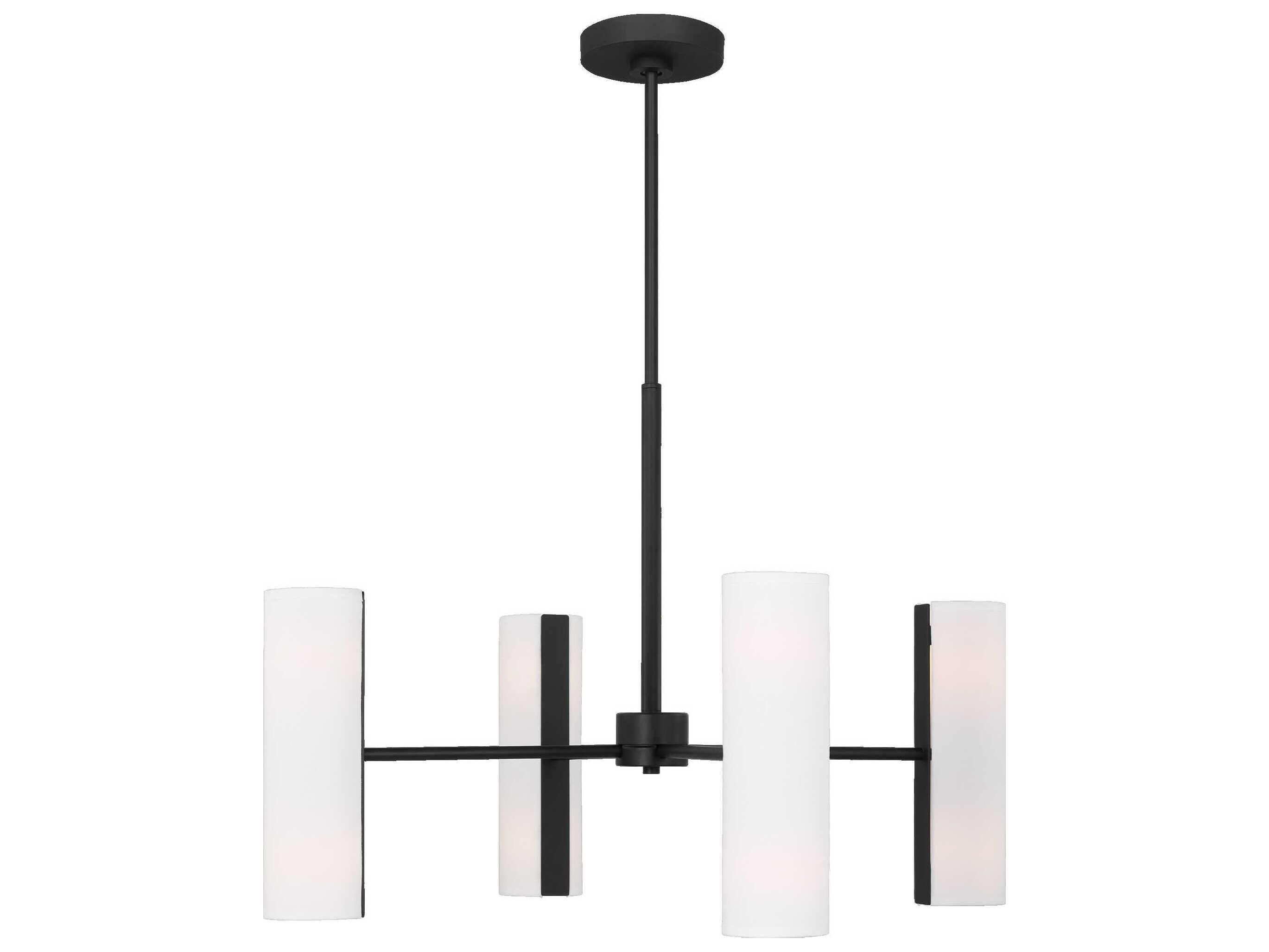 Visual Comfort Studio Capalino 8-Light Midnight Black Cylinder Chandelier