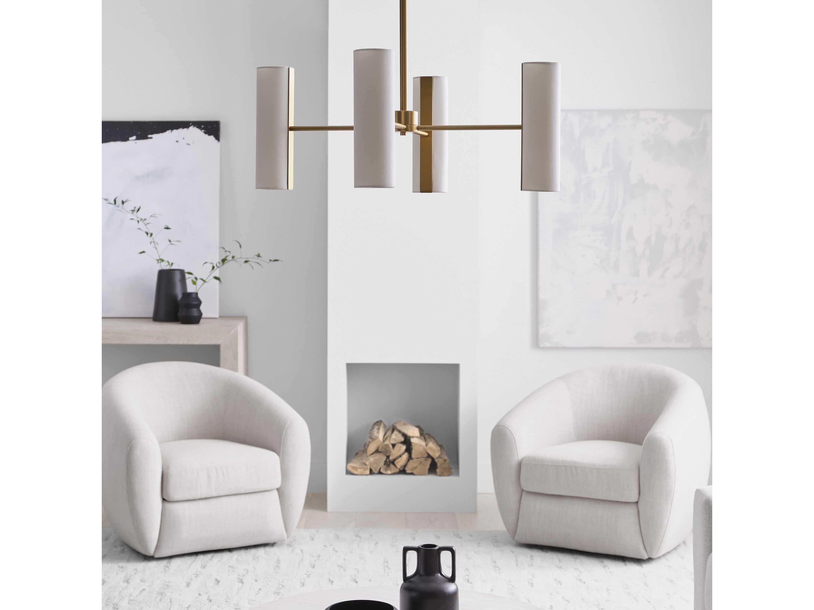 Visual Comfort Studio Capalino 8-Light Satin Brass Cylinder Chandelier
