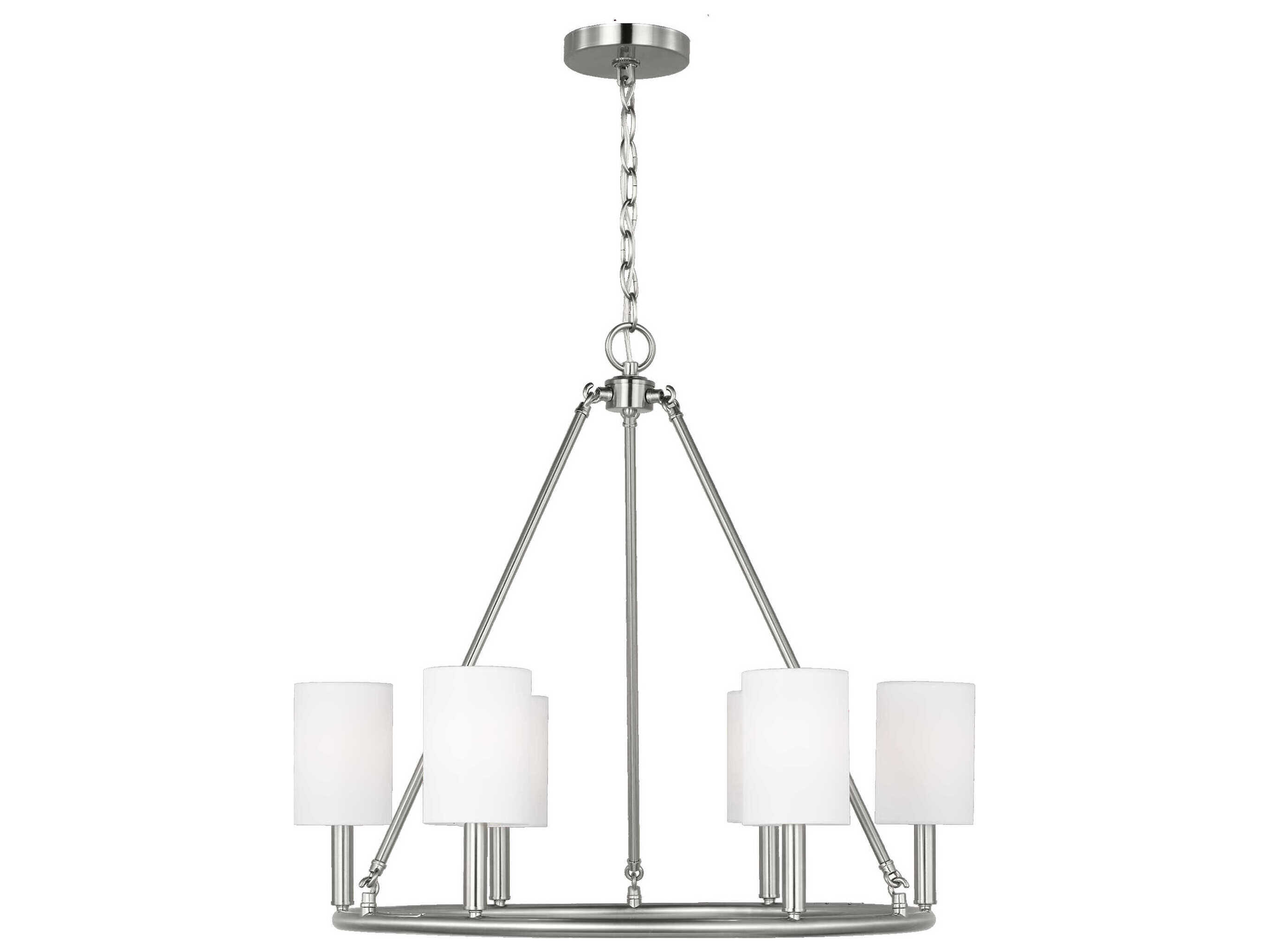 Visual Comfort Studio Egmont 6-Light Brushed Steel Chandelier