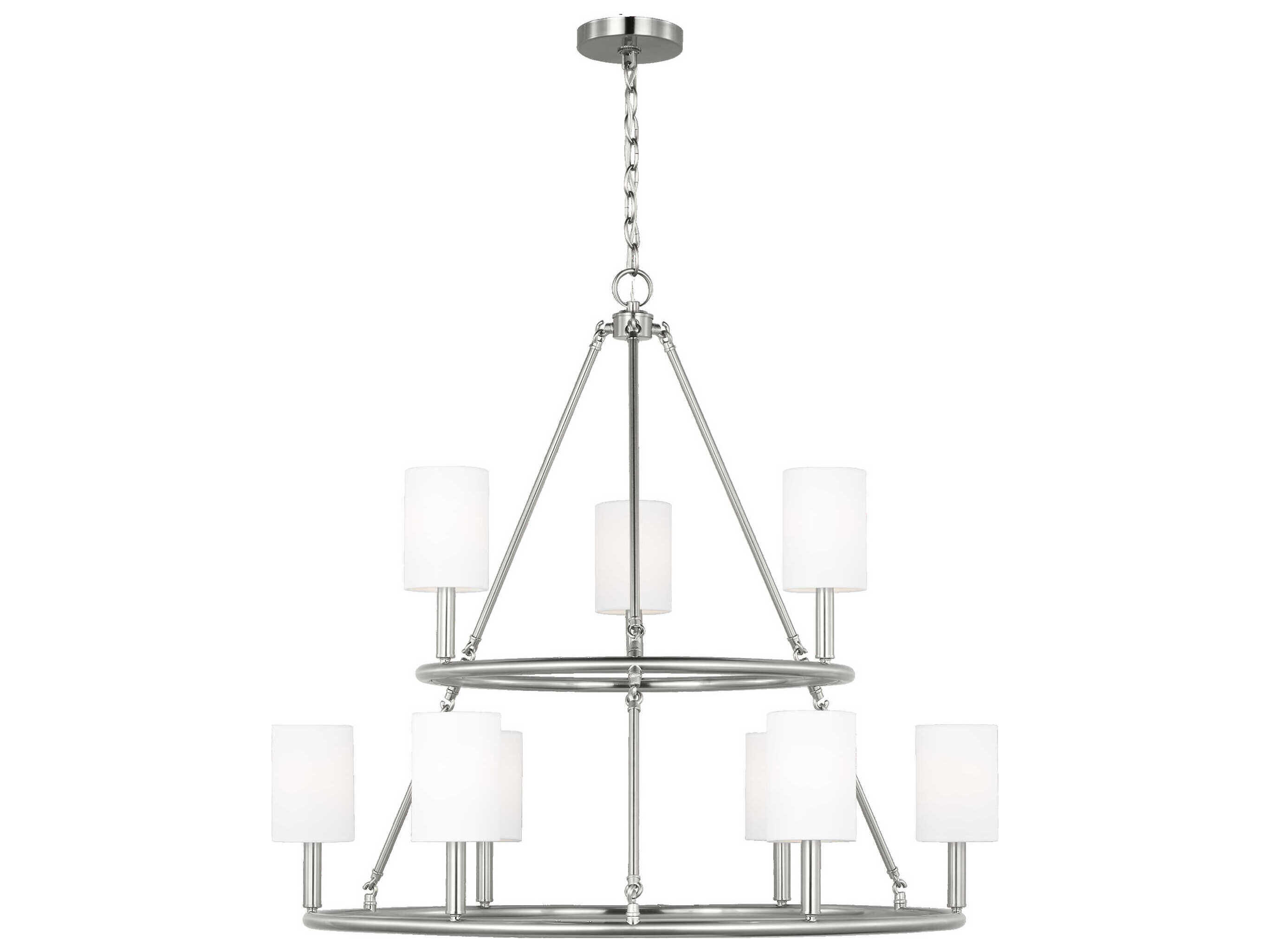 Visual Comfort Studio Egmont 9-Light Brushed Steel Chandelier