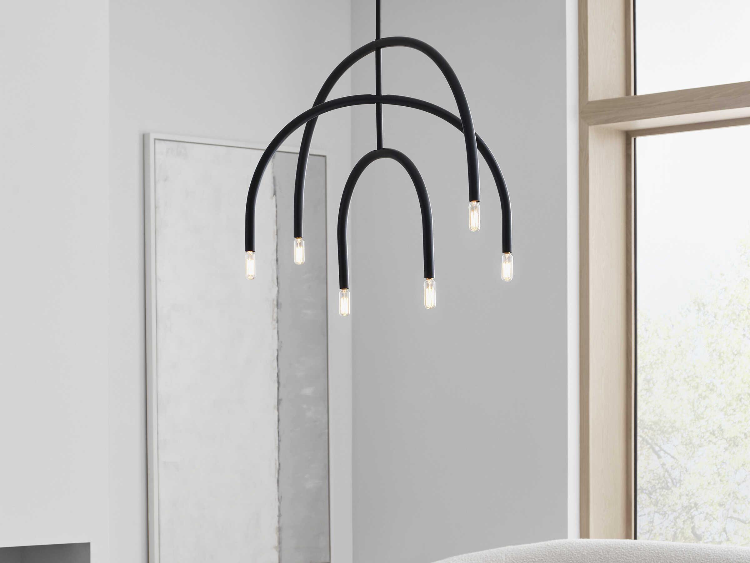 Visual Comfort Studio Hadden 6-Light Midnight Black Chandelier