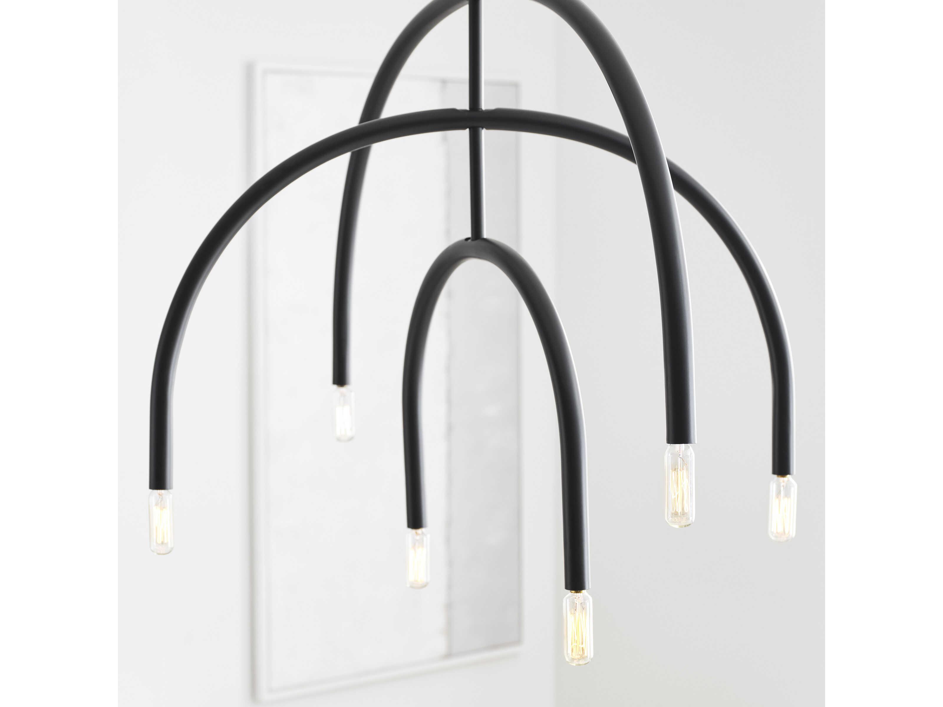 Visual Comfort Studio Hadden 6-Light Midnight Black Chandelier