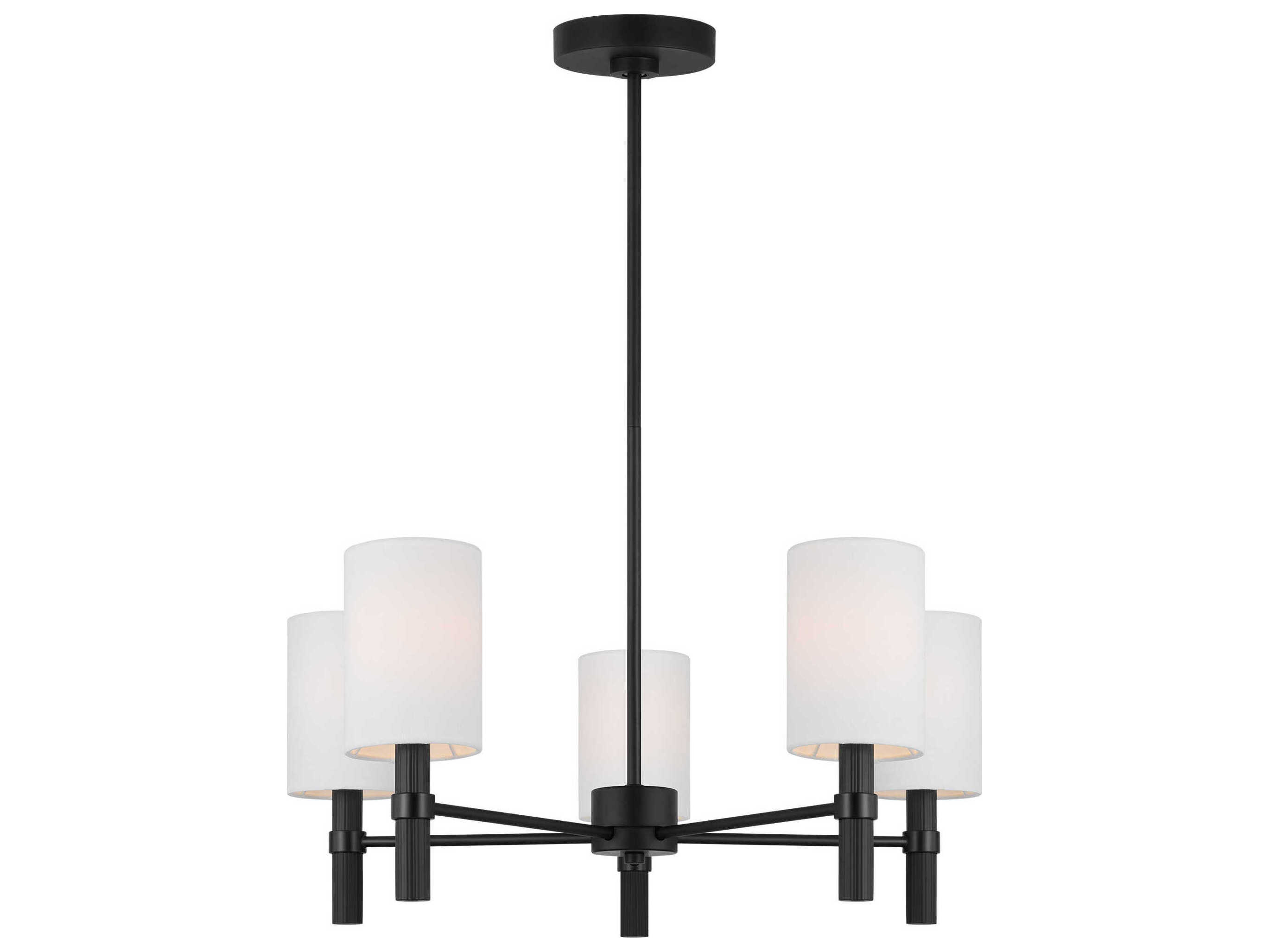 Visual Comfort Studio Manor 5-Light Midnight Black Cylinder Chandelier