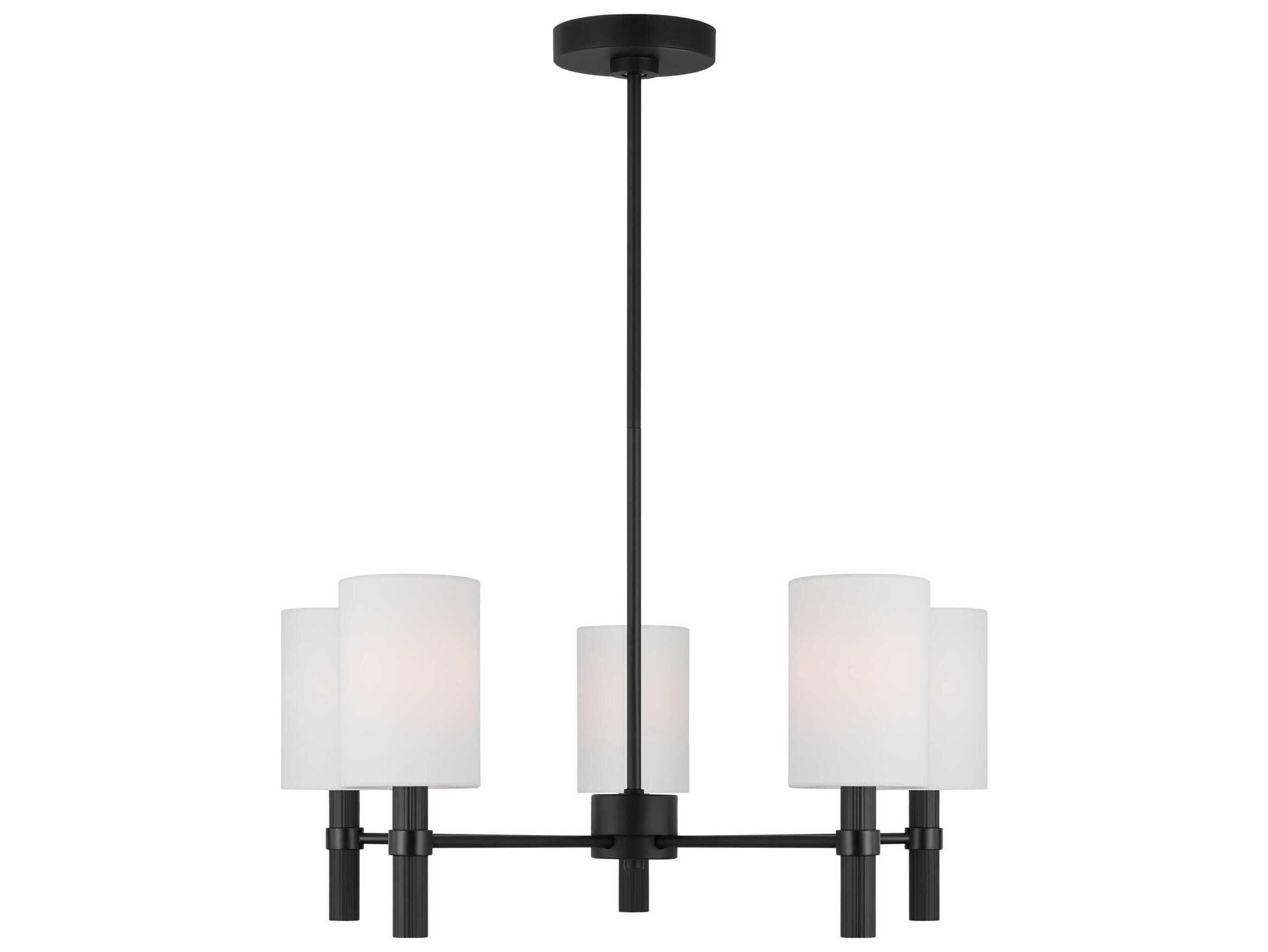 Visual Comfort Studio Manor 5-Light Midnight Black Cylinder Chandelier