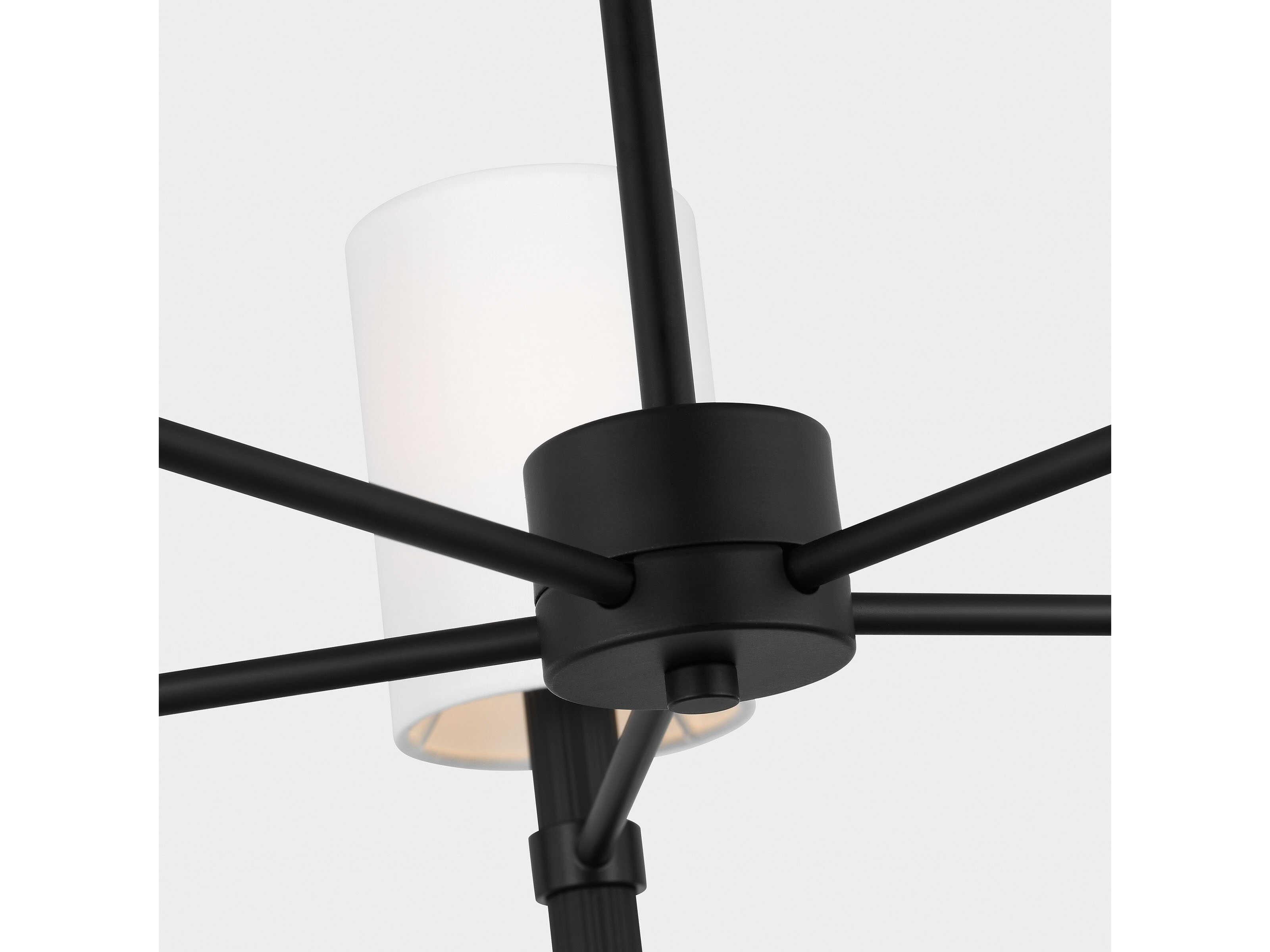 Visual Comfort Studio Manor 5-Light Midnight Black Cylinder Chandelier