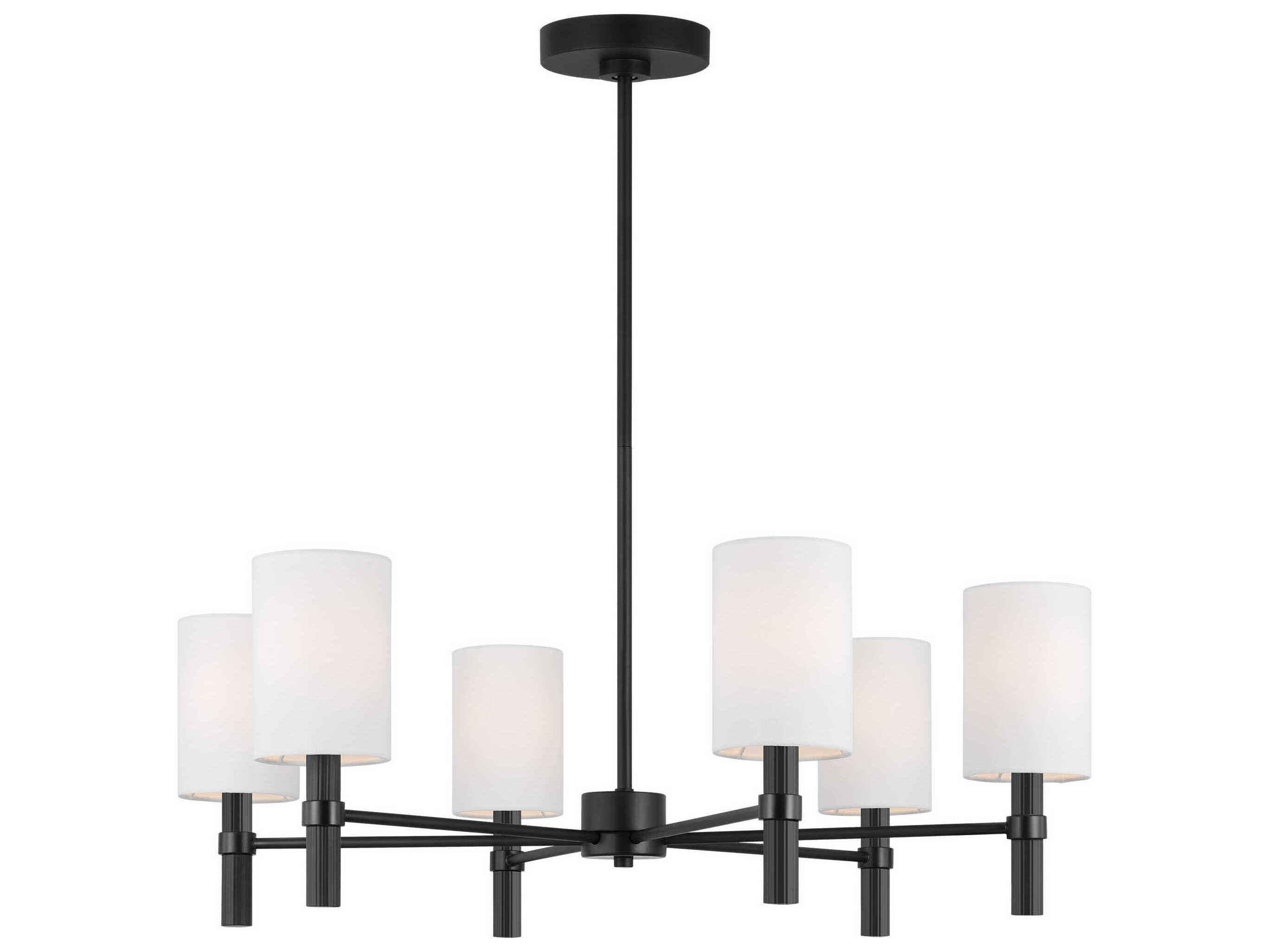 Visual Comfort Studio Manor 6-Light Midnight Black Cylinder Chandelier