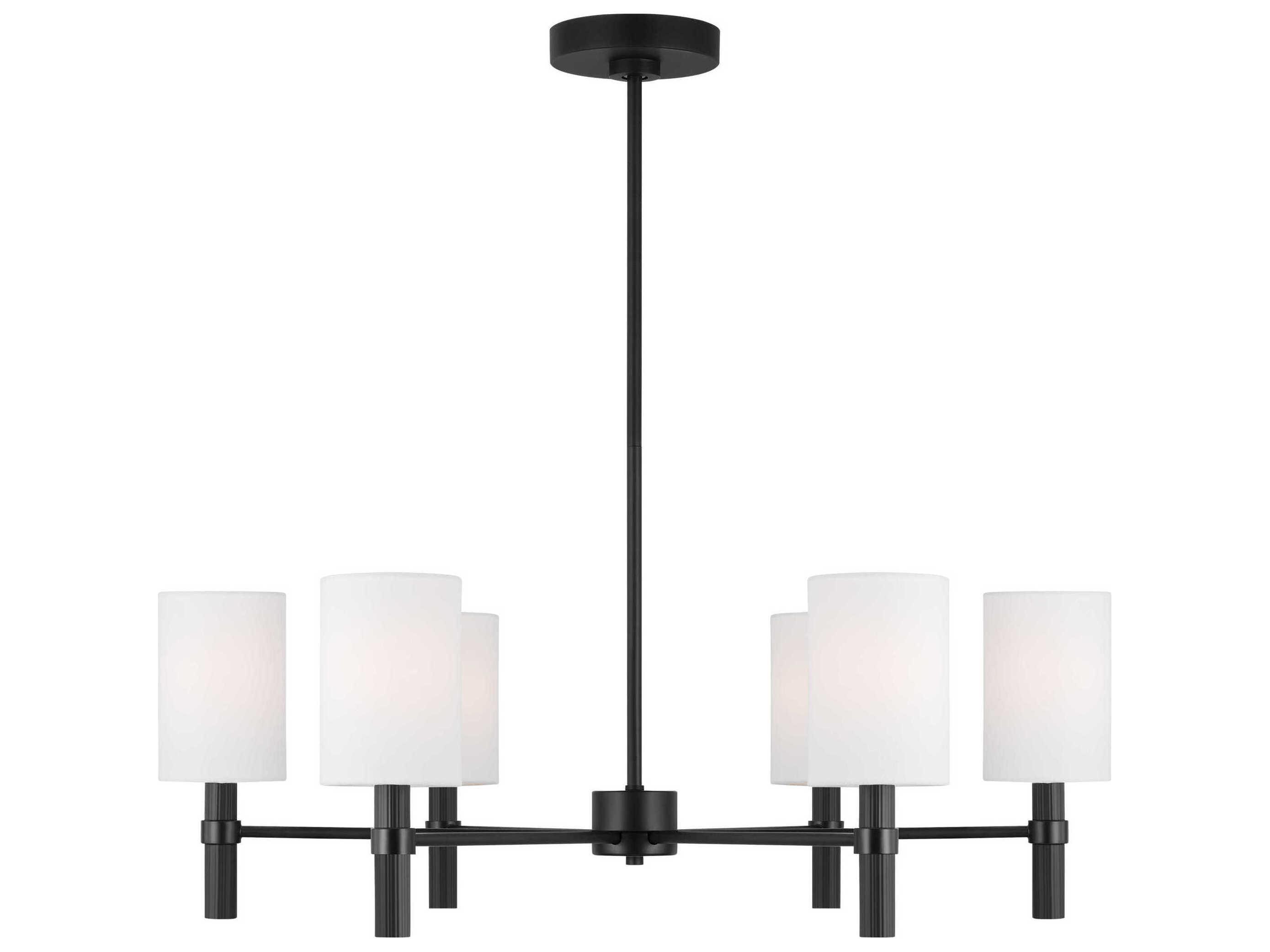 Visual Comfort Studio Manor 6-Light Midnight Black Cylinder Chandelier