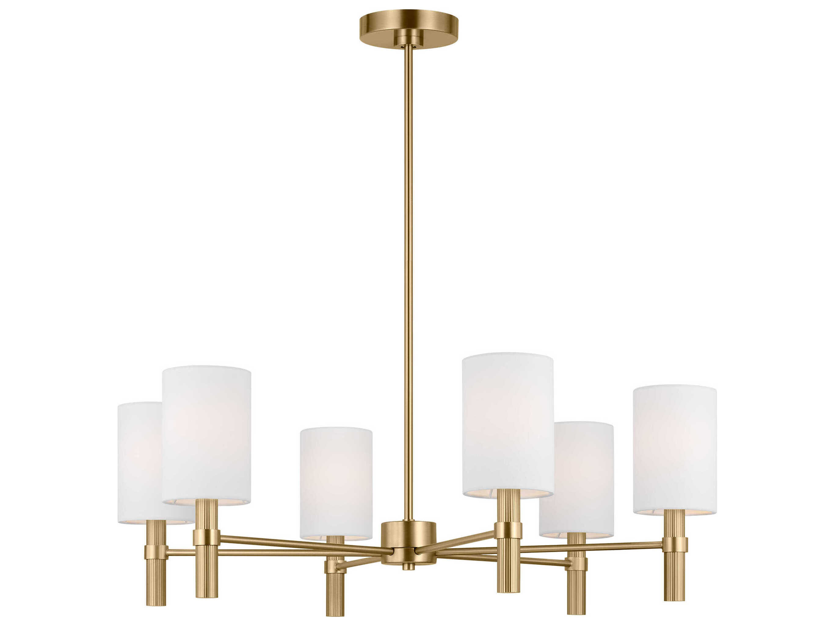 Visual Comfort Studio Manor 6-Light Satin Brass Cylinder Chandelier